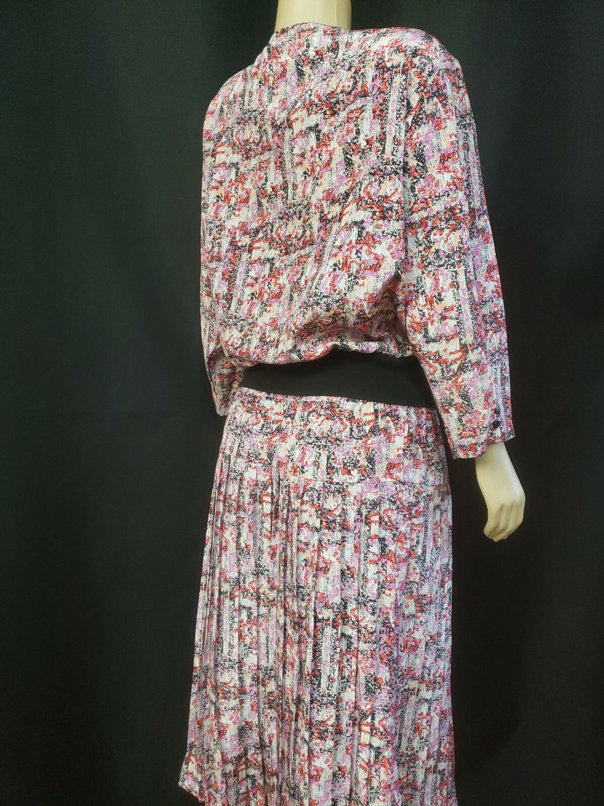 DG California VTG Skirt Suit DRESS Women’s Sz M? PINK MULTICOLOR POLYESTER #W2