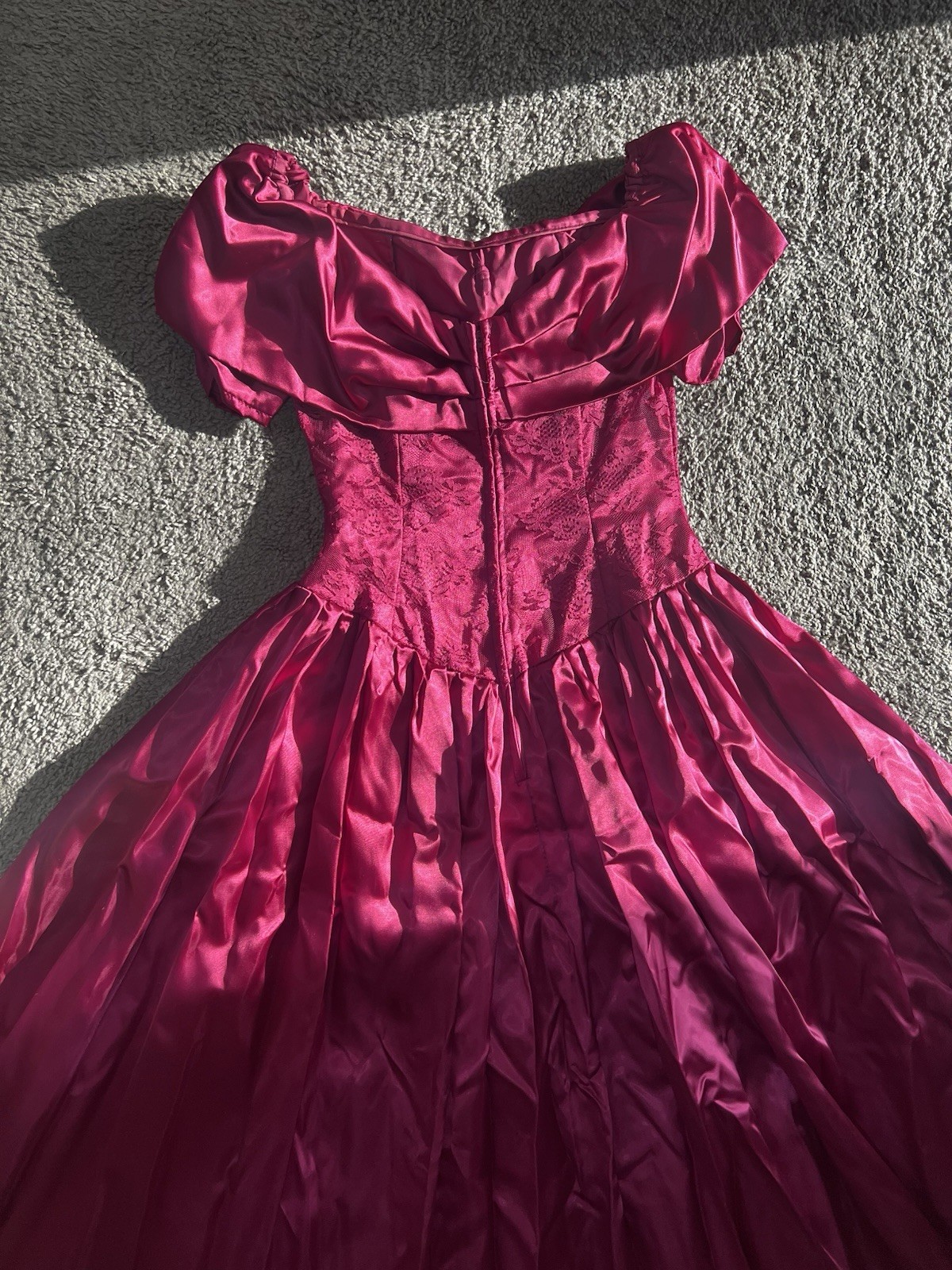 Vintage lace floral Magenta Pink Dress Size Small, Unlabeled