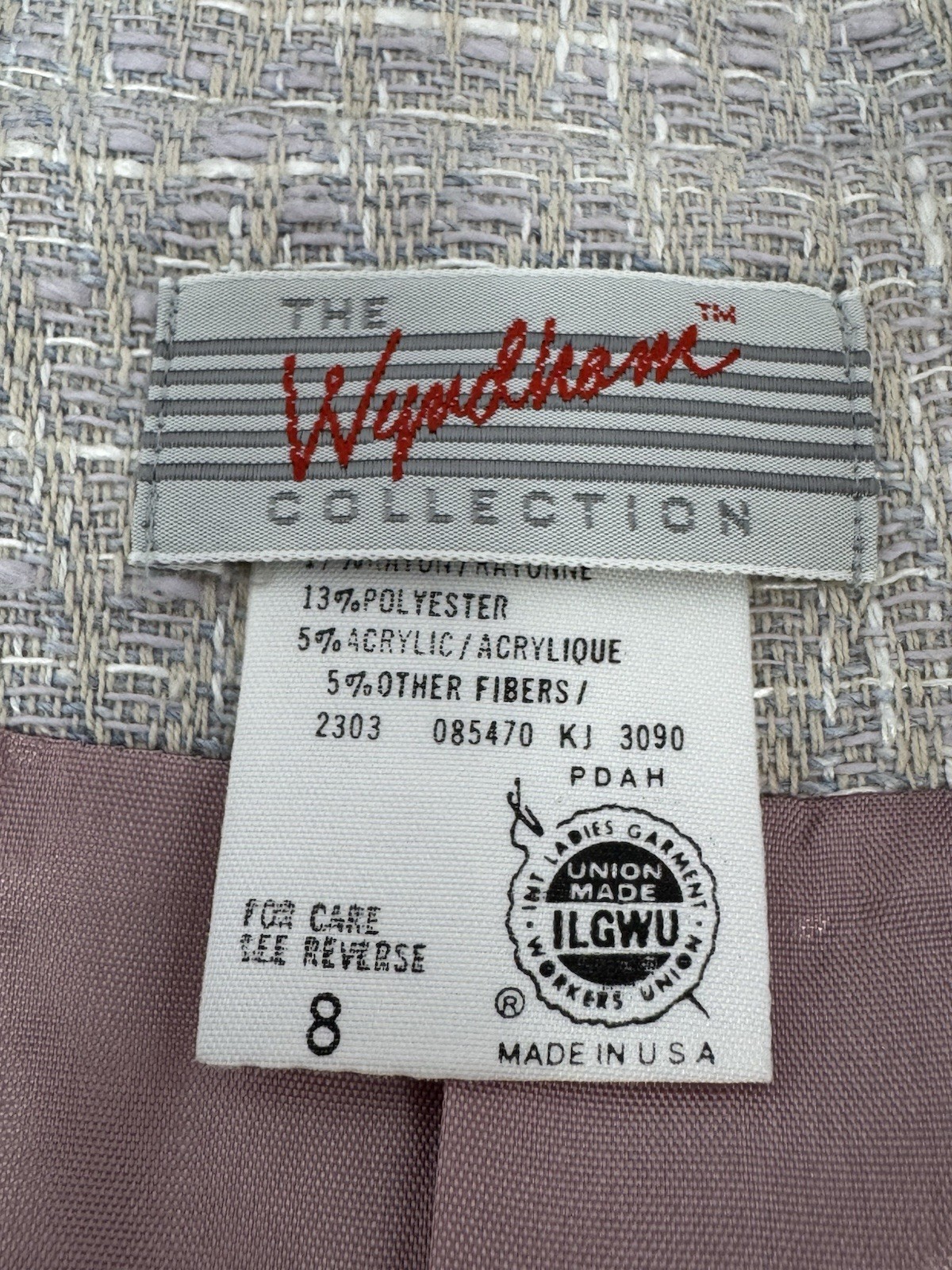 NWT Vtg Wyndham Collection Tweed Blue/Beige Blazer Womens Sz 8 Cotton/Linen I6