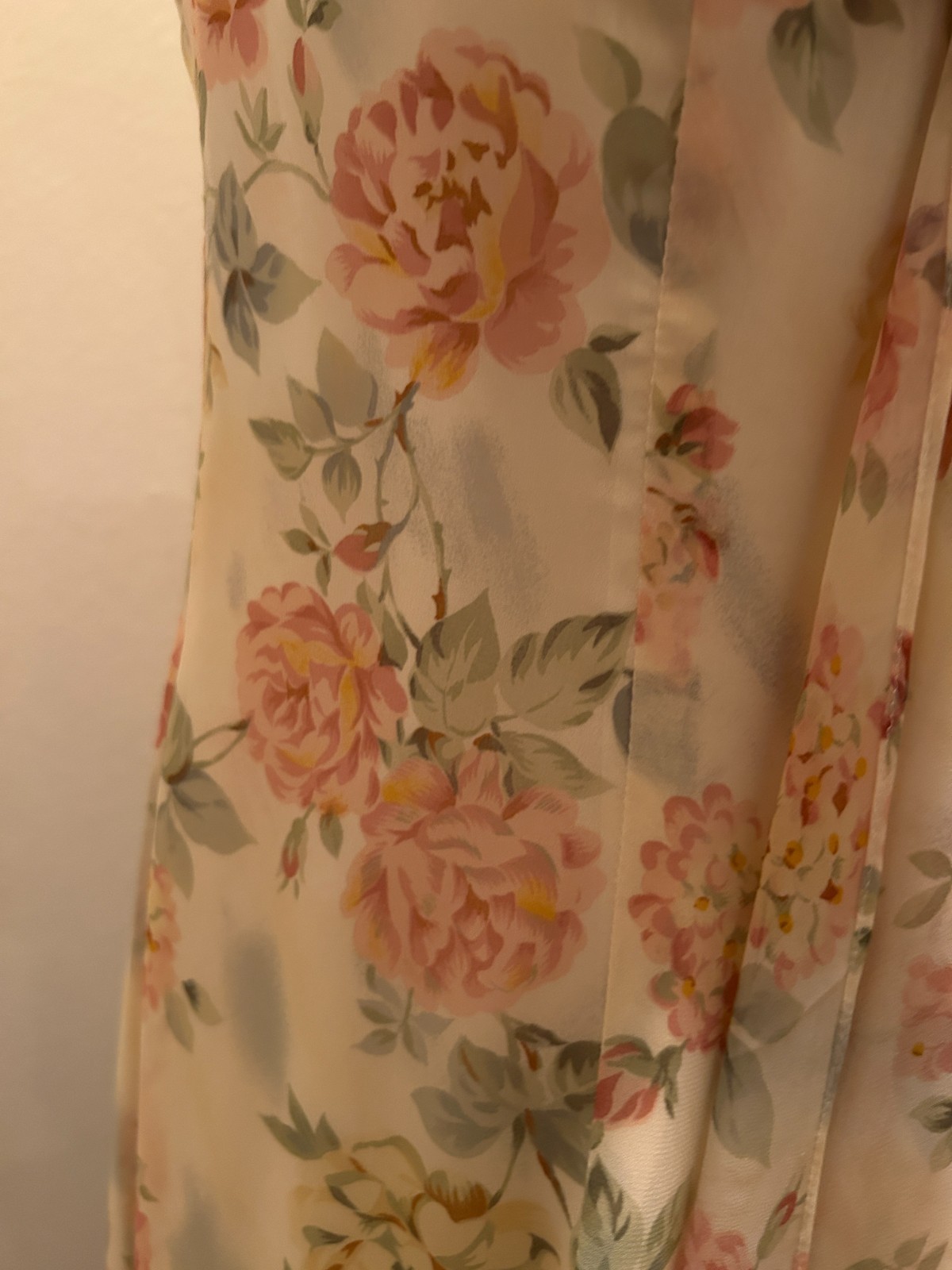 Vintage CDC Evening Maxi Floral Roses Tea Dress Size M made USA