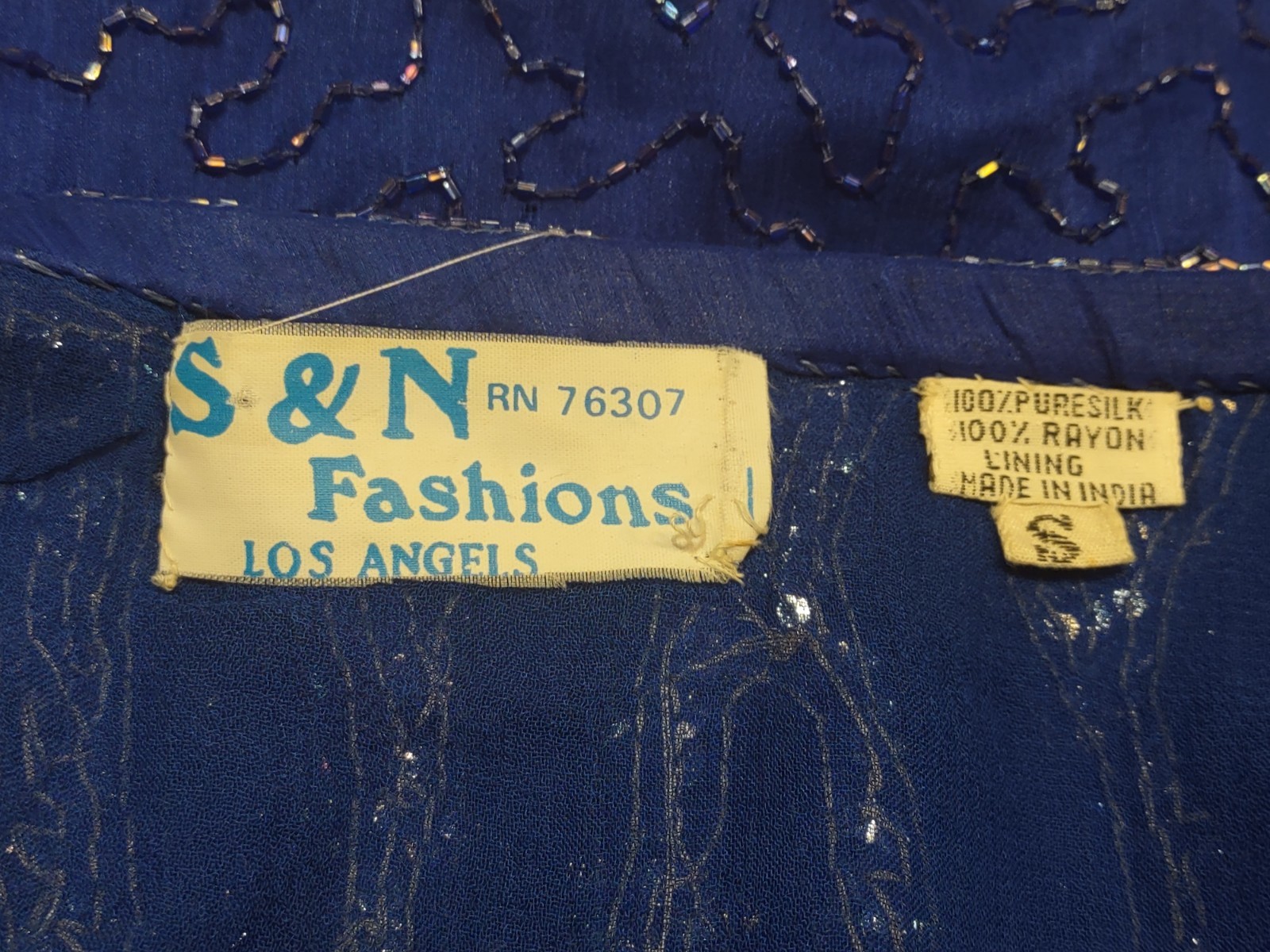 VTG 1980’s 1990’s S & N Fashions Silk Beaded and Sequin cocktail Dress Small