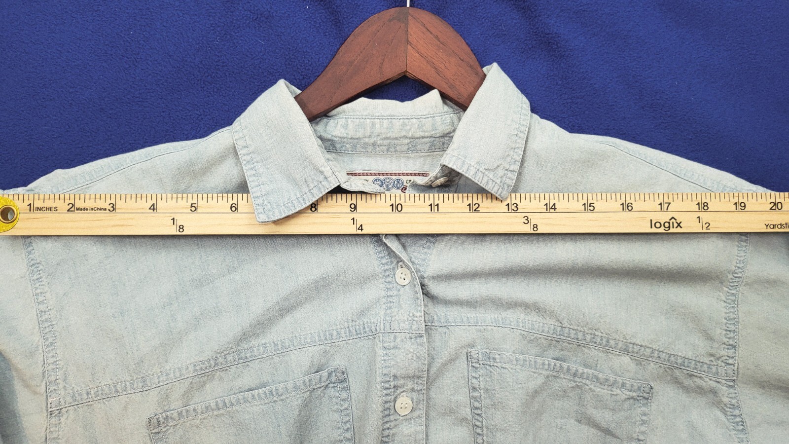 Vintage PS Gitano Unisex Denim Button Down Oversized 90s Y2K Chambray Shirt Sz M