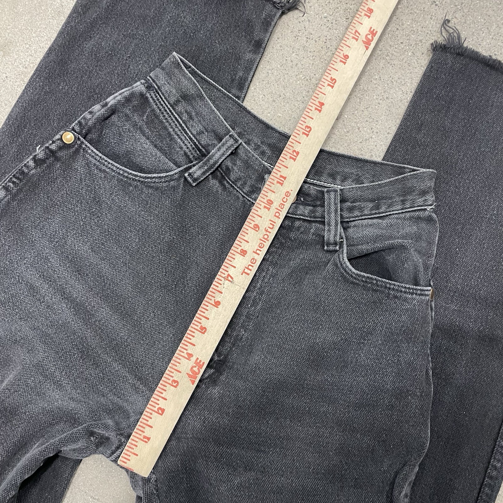 Womens Vtg Wrangler 12MWZWK Black Denim Jeans Meas. 24×32 Made In USA!