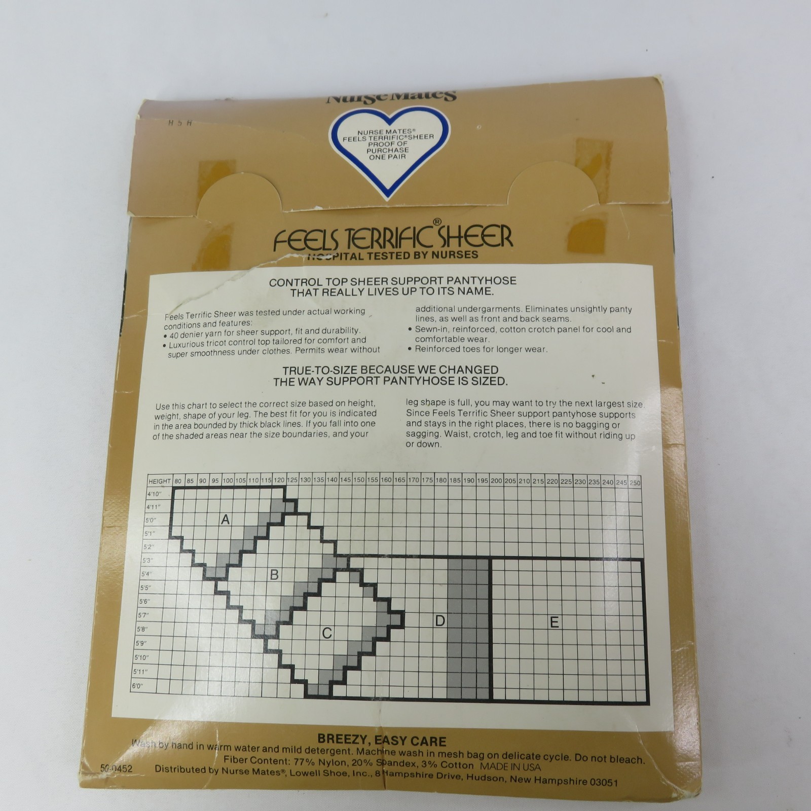 Vintage Nurse Mates Feels Terrific Sheer Pantyhose Size D Control Top NOS
