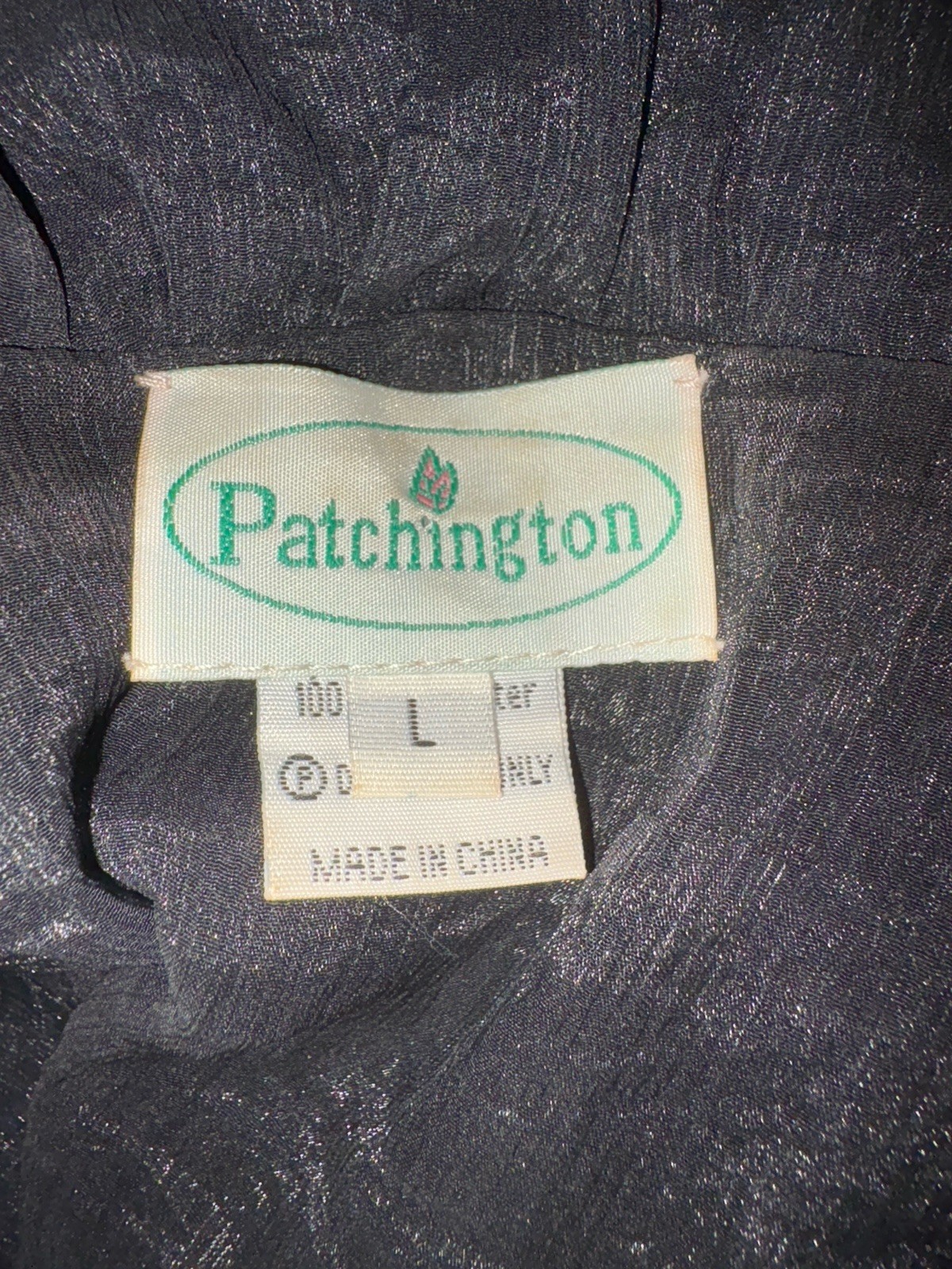 Patchington Vintage Textured Floral Open Front Jacket Black Sz L