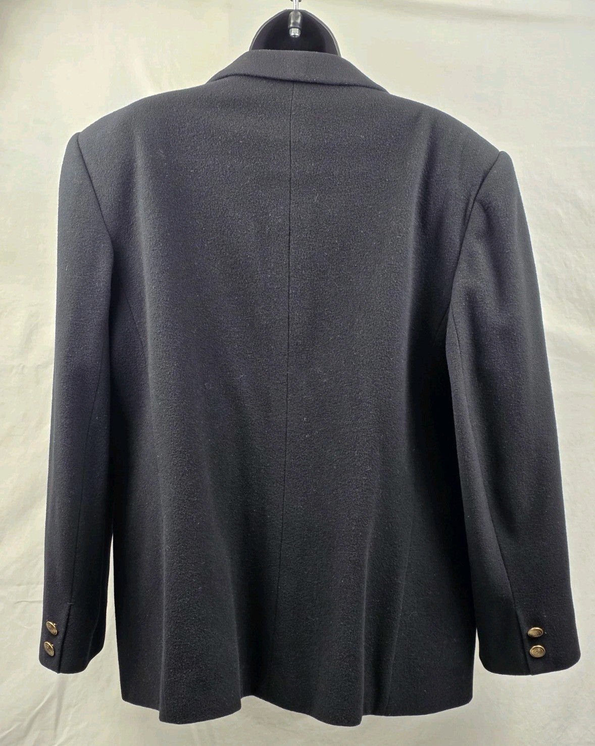Vtg Giorgio Sant Angelo Women’s Blazer Wool Cashmere Italy Black Jacket Size 14