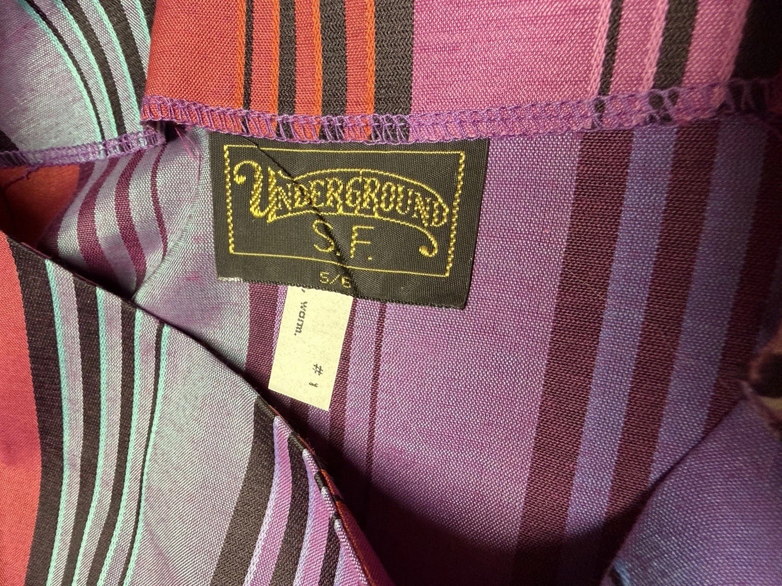 VTG Underground SF Striped Blouse 60s 70s Mod Disco Balloon Sleeve NWT Size 5/6