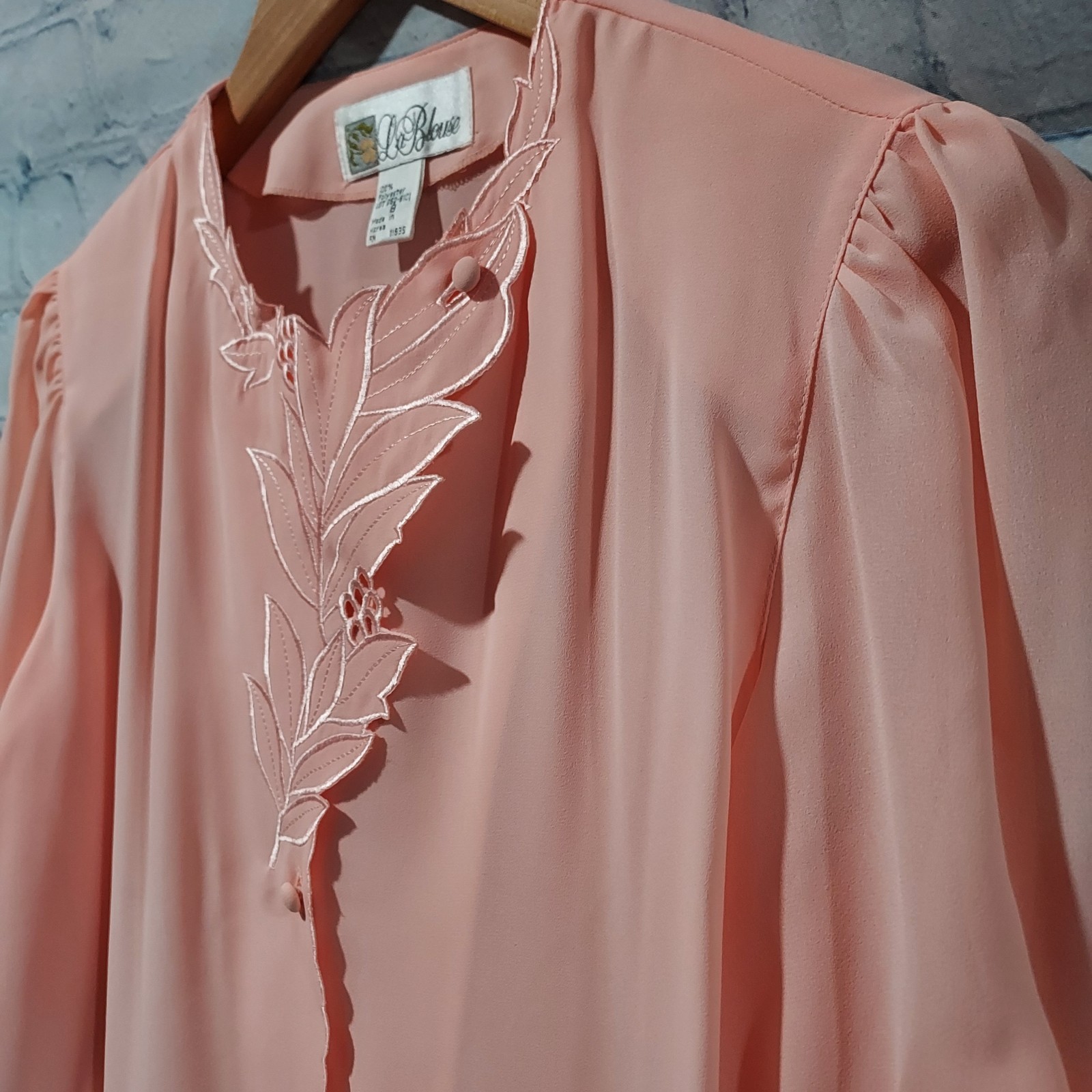 Twee Vintage La Blouse Size 8 Antique 1980’s Lace Pale Pink Short Sleeve Top