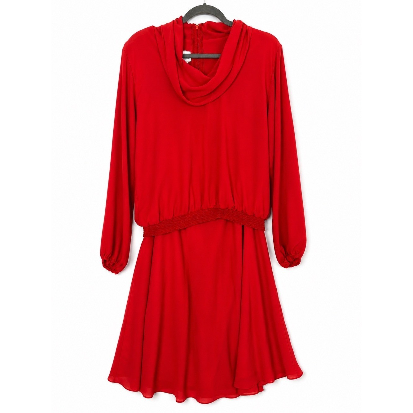 Vintage 1980s Willi of California Red 2 Piece Skirt Set Size 14 USA Cowl Neck