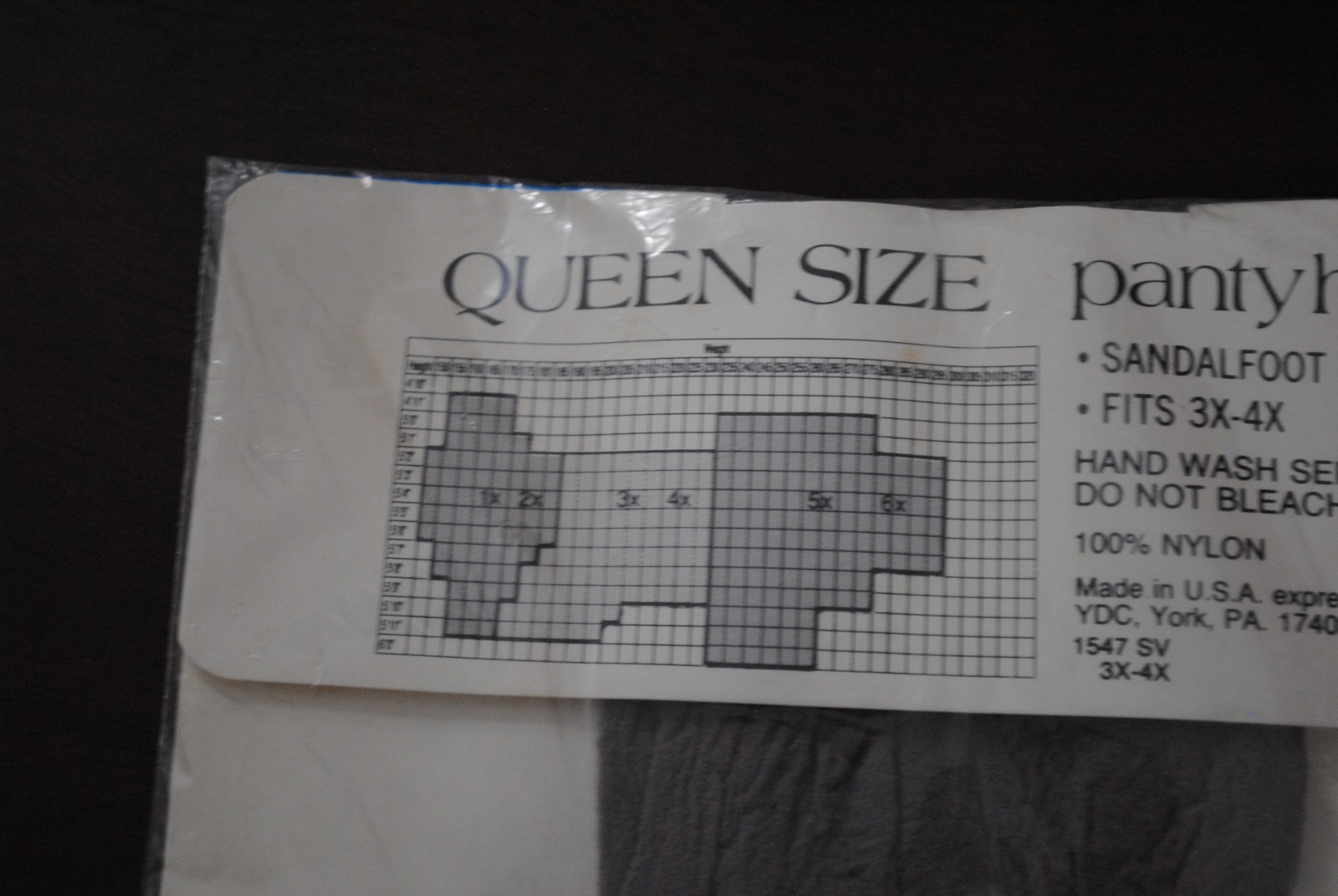 Vintage Super Value Queen Size Gray Plus Size Pany Hose Sandalfoot 3X 4X Sealed