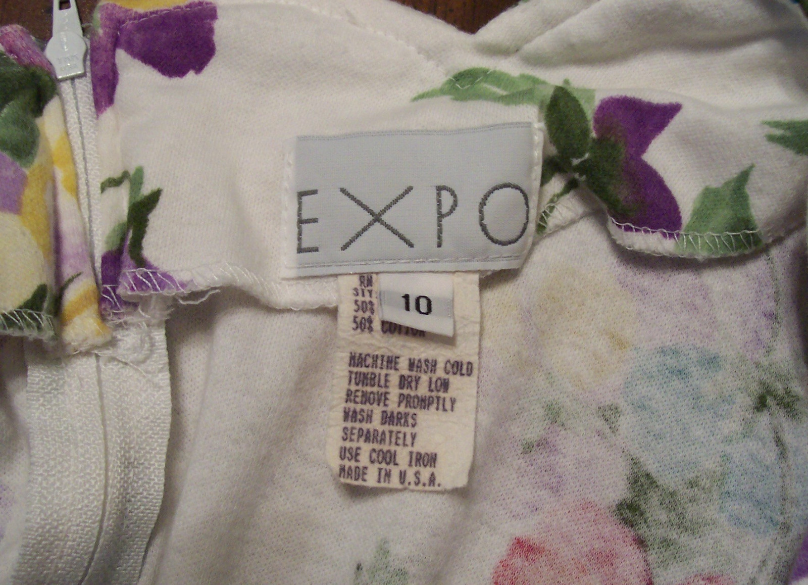 Vintage EXPO 1980s Floral Pansy Circle Dress – Size: 10