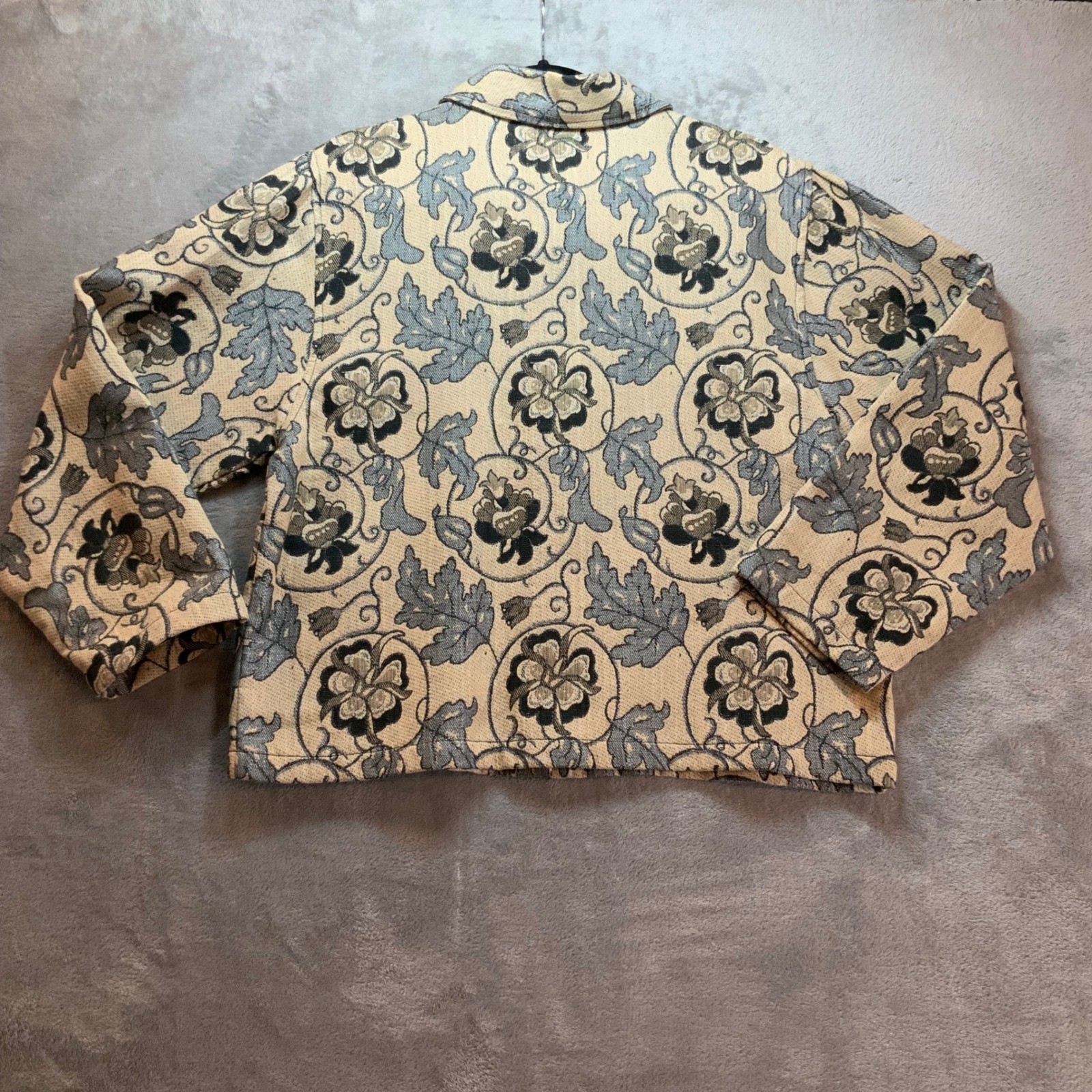 Vintage TanTrums Tapestry Jacket Womens Medium 90s Boho Floral Cottagecore