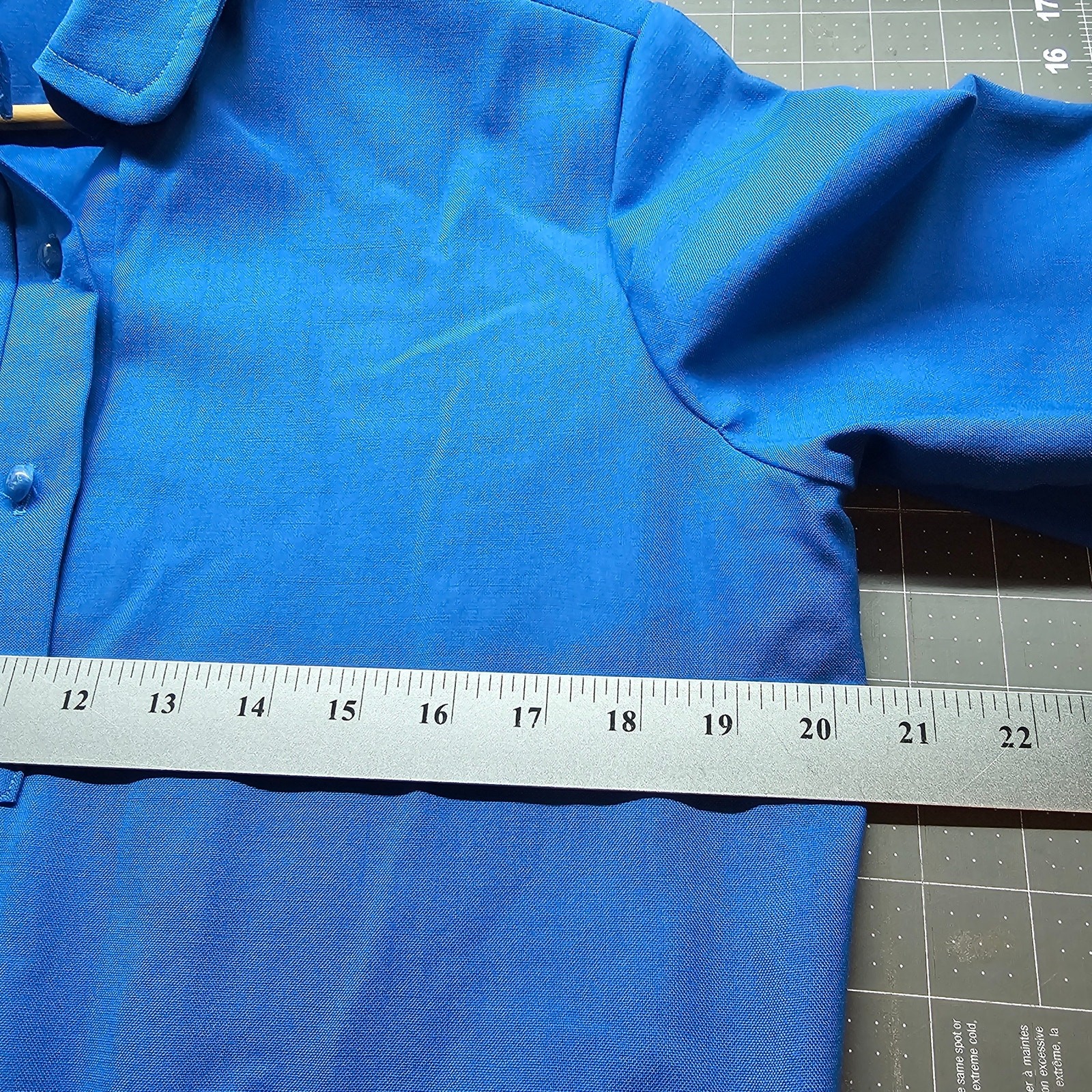 Vintage Handmade Shirt Dress Womens 1X Blue Lagenlook 80s Pleated Midi Retro