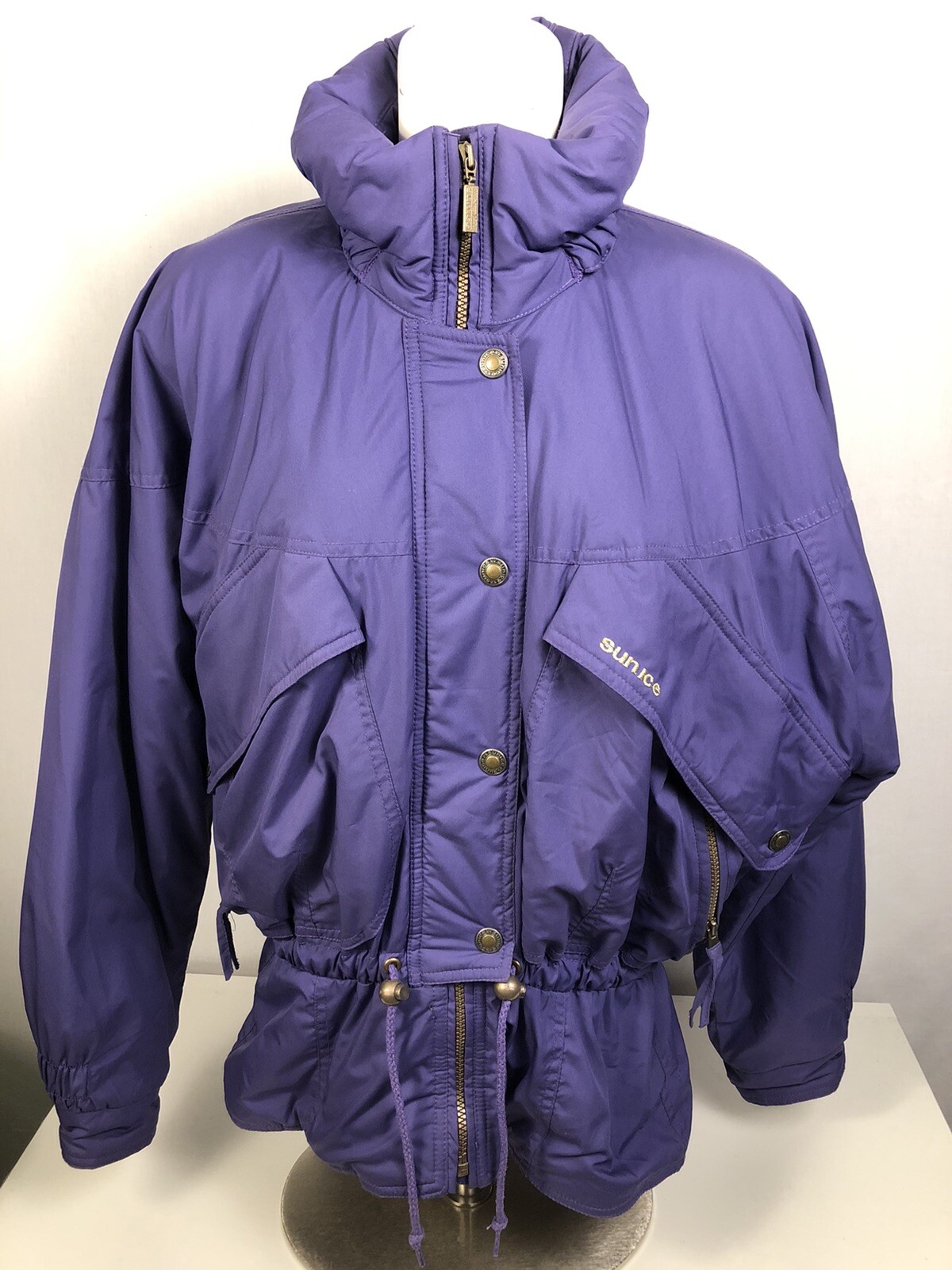 1989 Vintage SUN ICE Purple Womens 12 SKI SNOWBOARD Thermore Hooded Jacket Coat