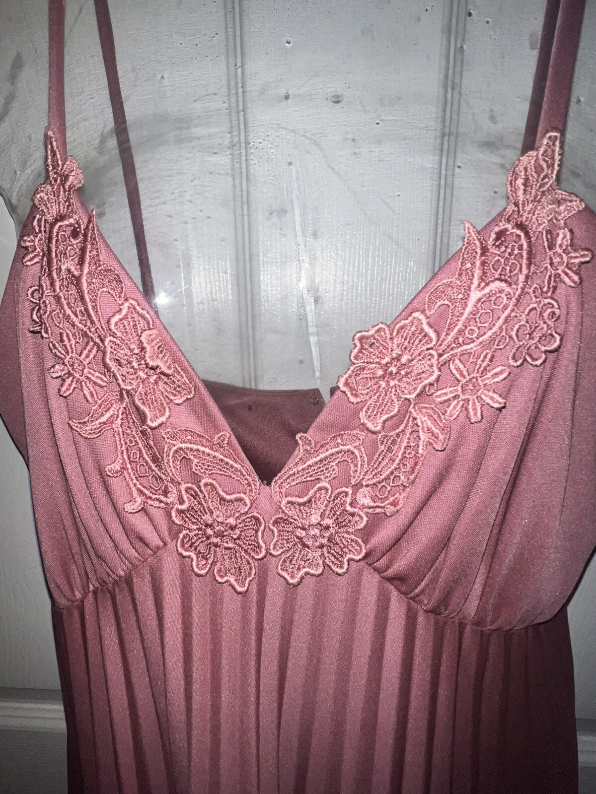Vtg. The House Of Nu Mode Pleated Full Length Mauve Dress Canada
