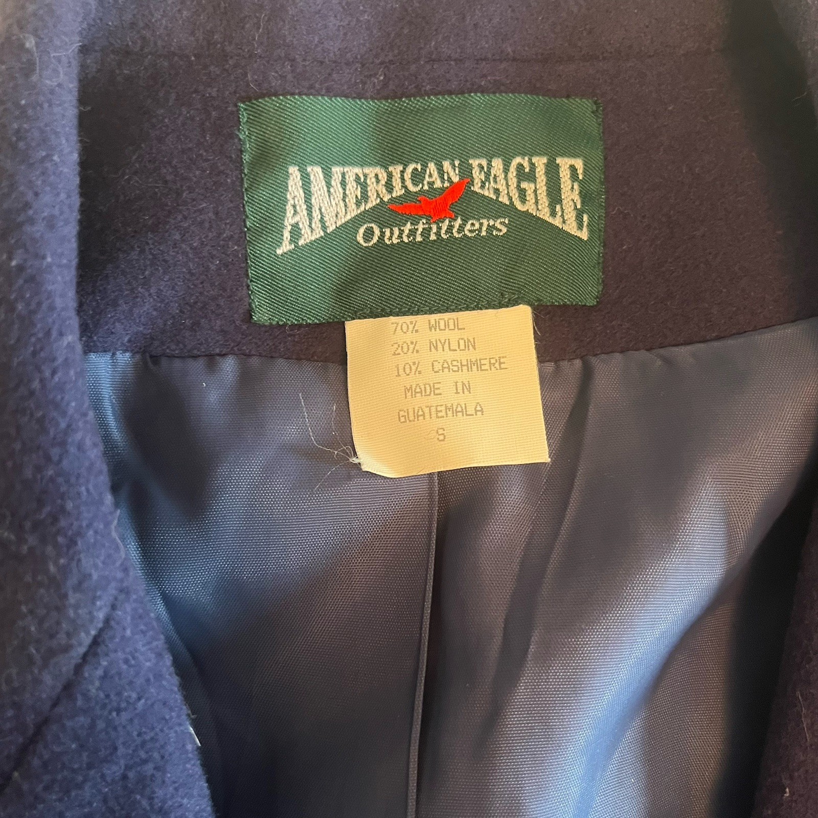 Classic Vintage 80s American Eagle Outfitters Wool Navy Blazer Small Timeless