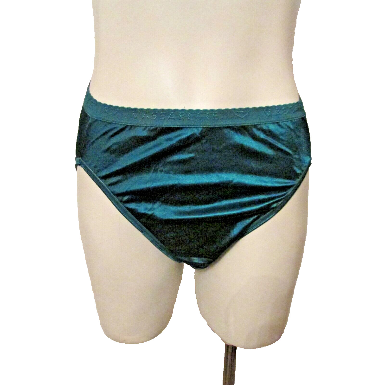 Vassarette Second Skin Satin Wide Thick Signature Waistband Hi Leg Brief Panty 6