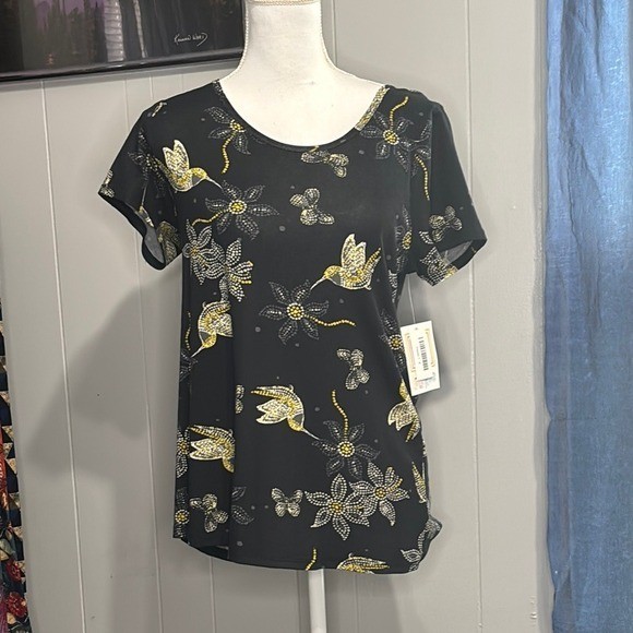 Floral Black and Yellow Women’s Top