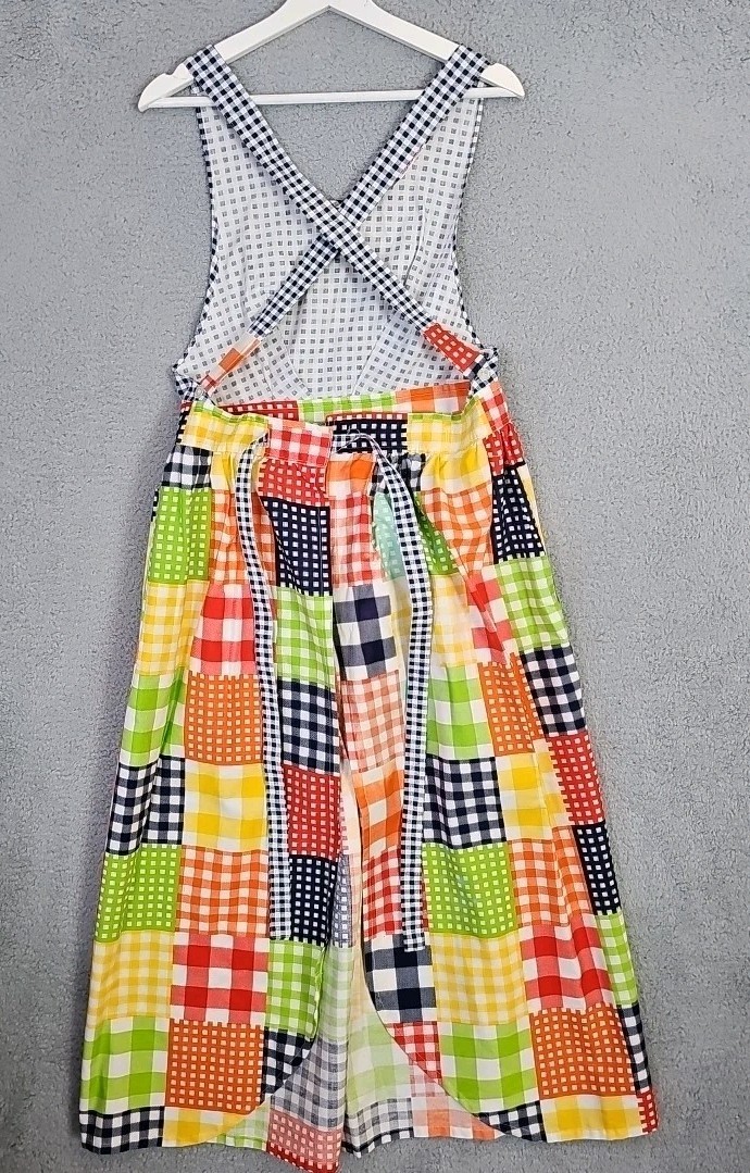 Vintage 60s 70s DESIGN HOUSE Patchwork Cottage Core Apron Jumper Maxi Dress