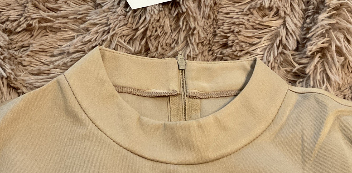 VINTAGE 60’s JEUNIQUE Beige Zipper Back Top Size 10 NEW WITH TAGS