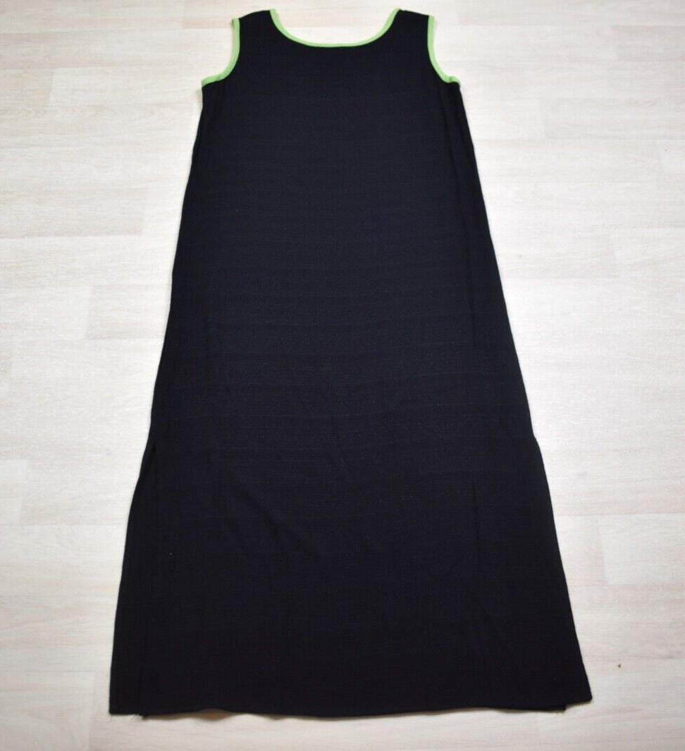 90s Allison-Che 2 Piece Shift Dress Top Set Green Black Size 8 VTG 1990s