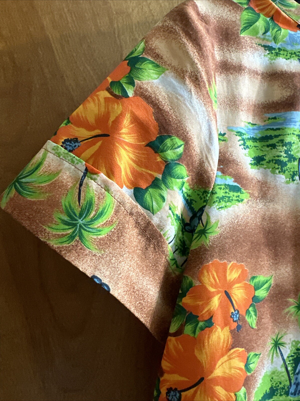 Vintage Hawaiian Midi Dress MuuMuu Made In Hawaii Hibiscus Tiki Huts Sz. 16