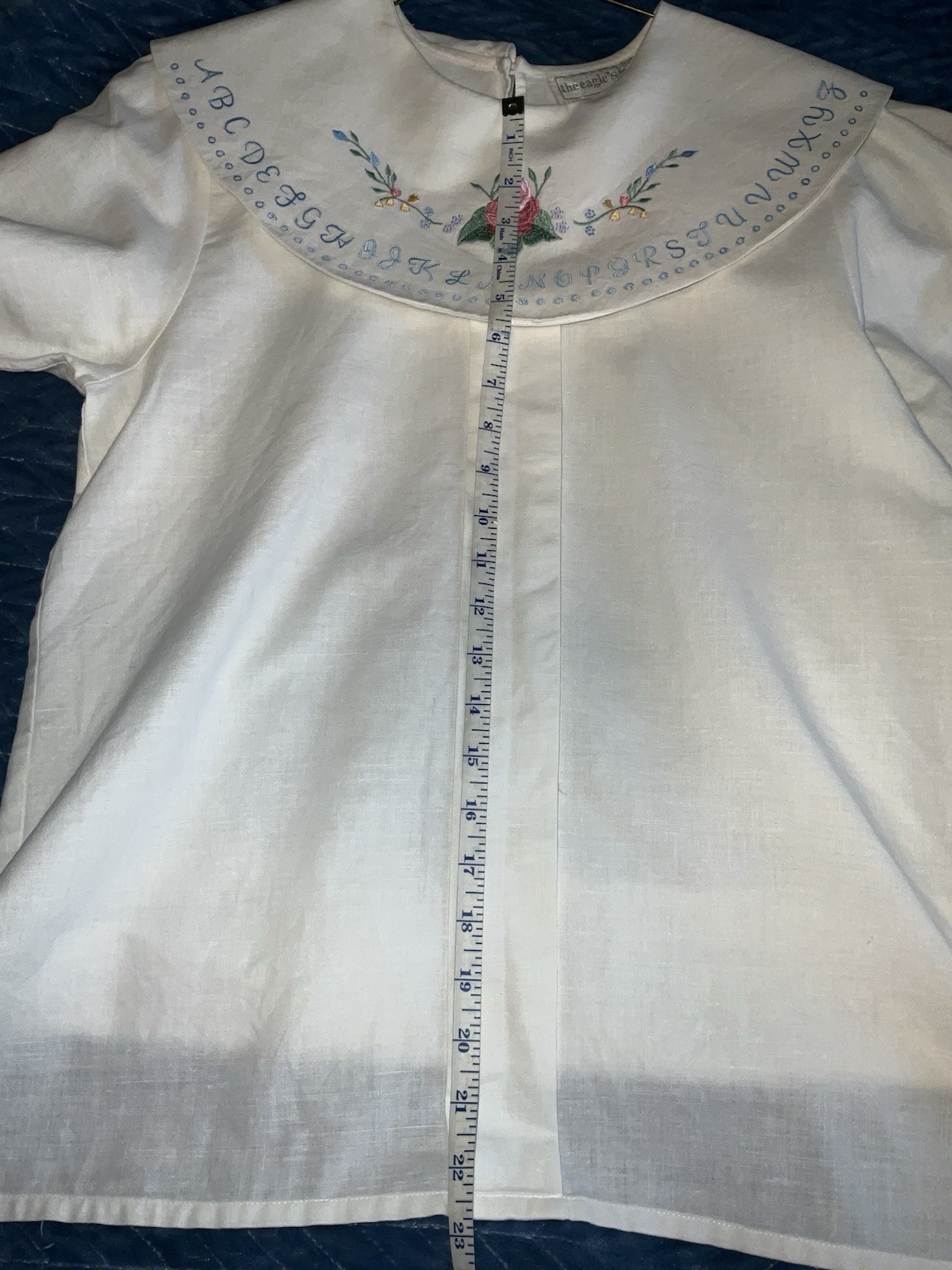 Eagle’s Eye Vintage Shirt With Embroidered Alphabet Collar Teacher Size 6