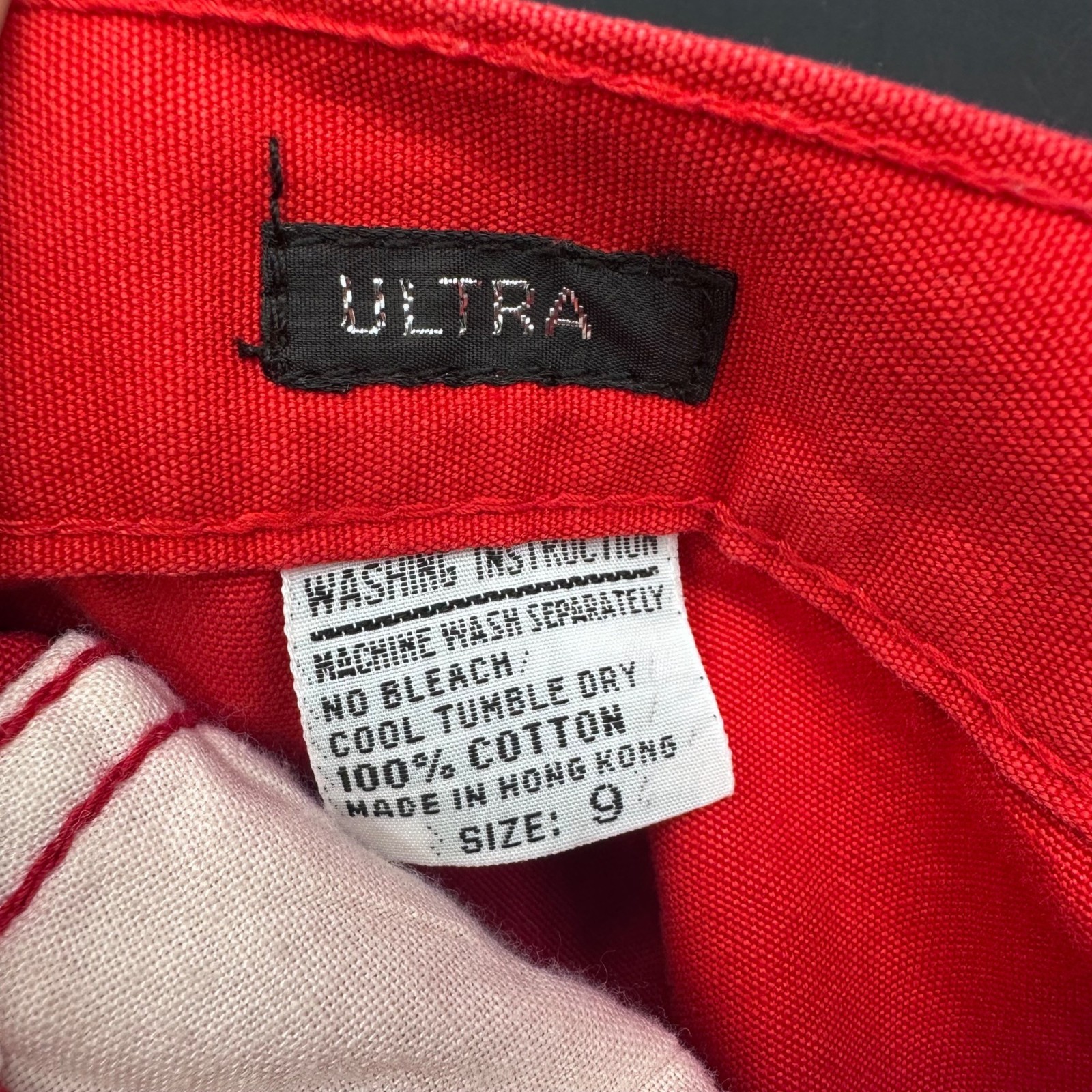 Vintage Red High Waisted Pants Womens Size 9 Ultra Hong Kong 1980s Retro Fashion