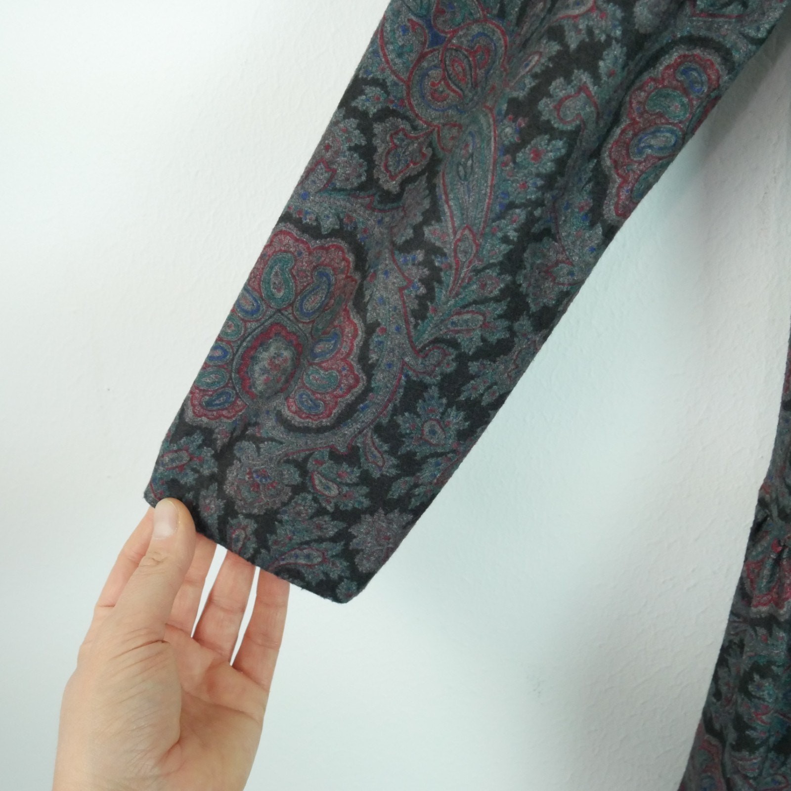 Vintage Small Flannel Prairie Dress Cottagecore Paisley Modest Victorian 80s