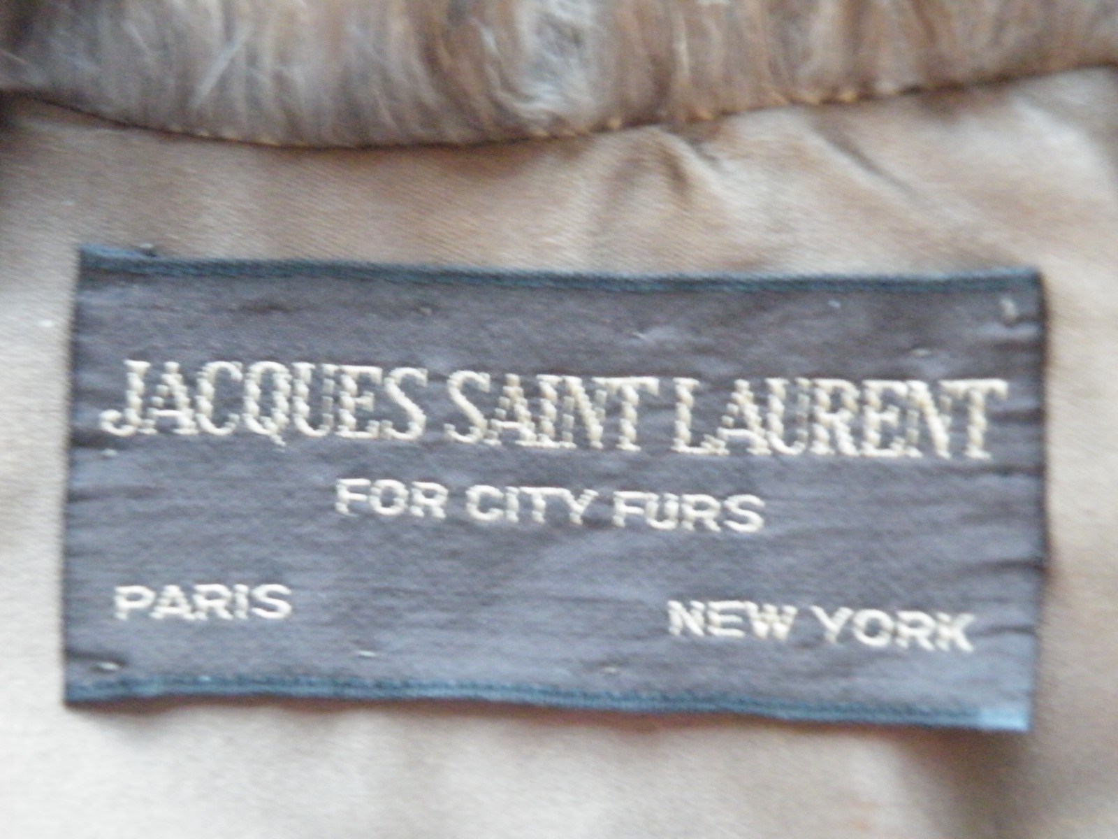 READ „AS IS” Rabbit FUR Women’s Coat PATCHWORK with LABEL Jacques Saint Laurent