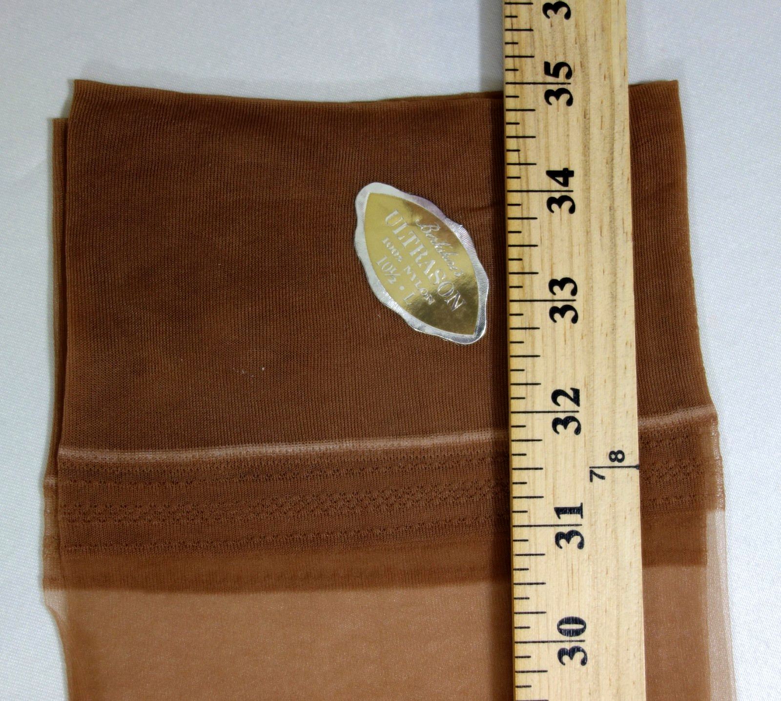 1Pr VINTAGE~BERKSHIRE ULTRASON~ 10.5 X 35″ TALL GIRL DEMI-TOE NYLON STOCKINGS