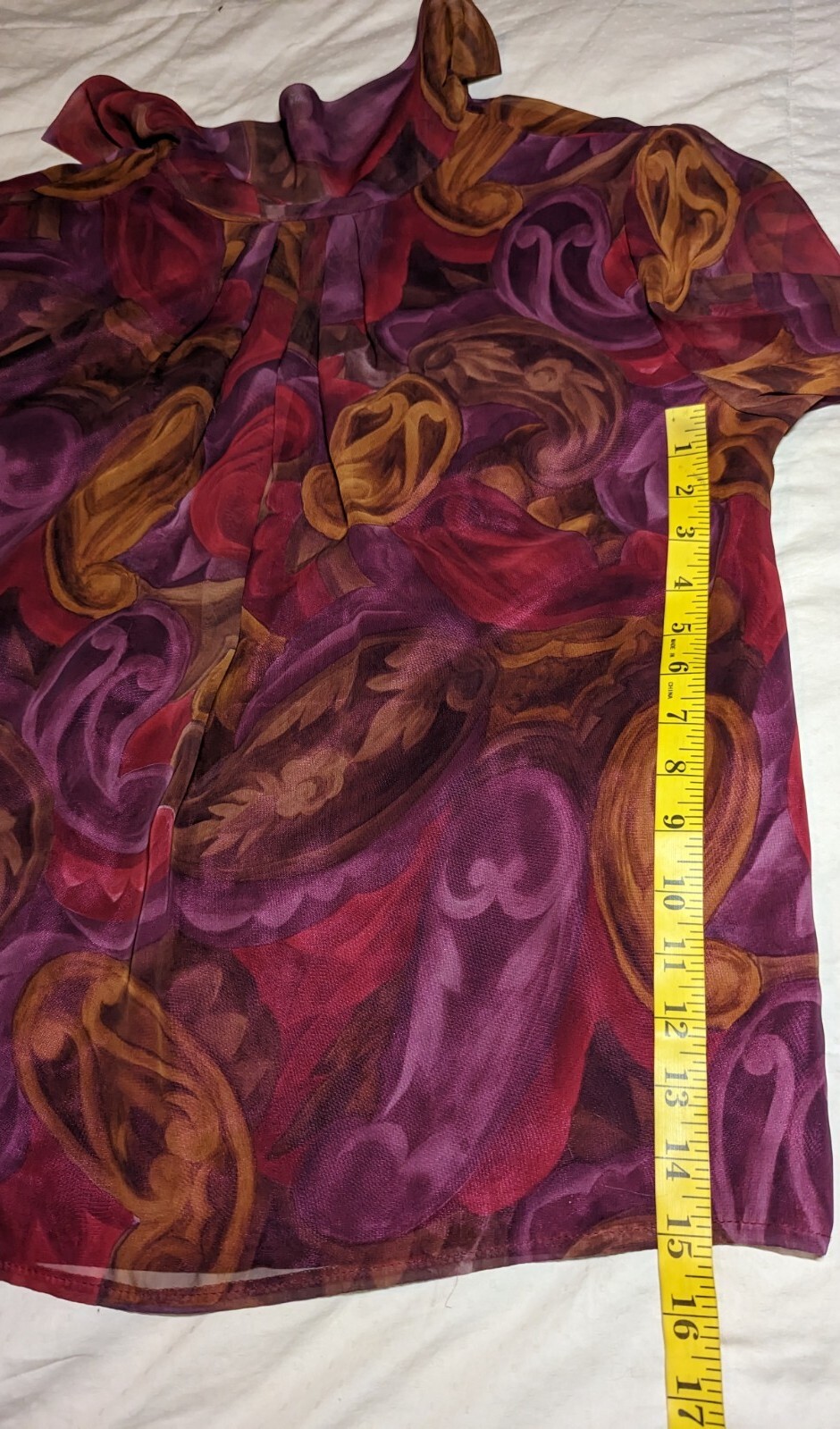 CITY GIRL Skirt Blouse Set Womens Sz 10 PAISLEY Burgundy Purple GORGEOUS VTG