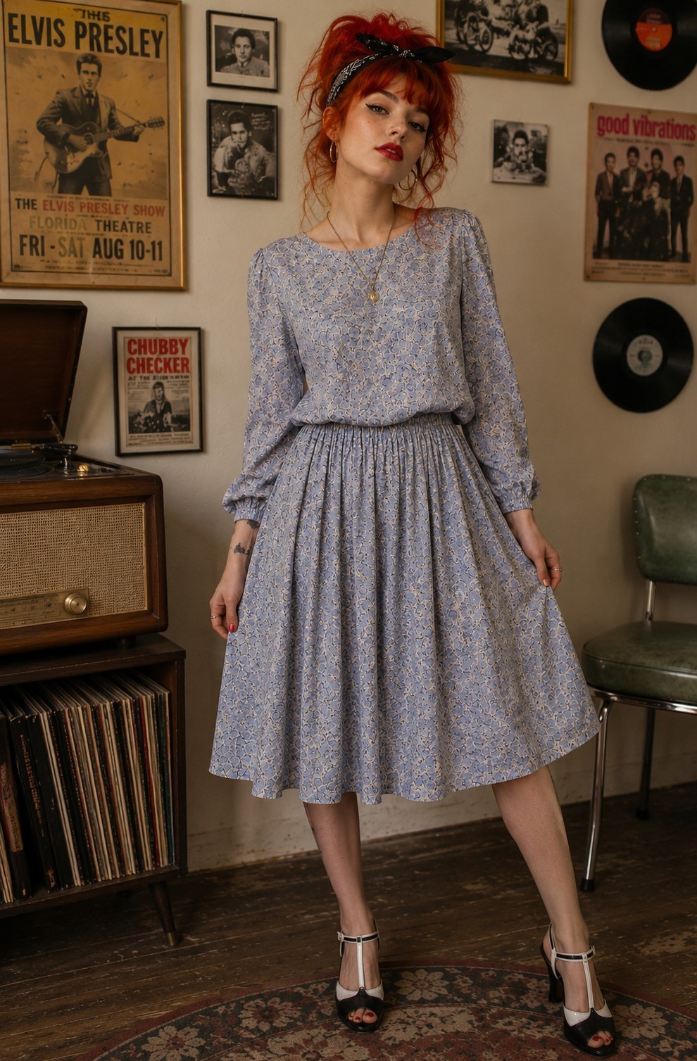 Vintage 80s Dress Secretary Church Grunge Grannycore sz 10 Damon II Union USA