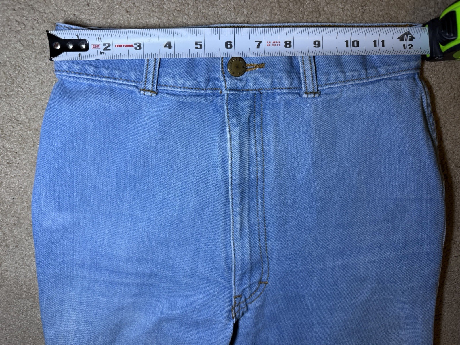 Vintage 70s Riding Hi Denim Jeans For Women Blue Size 0-2 Disco Flare