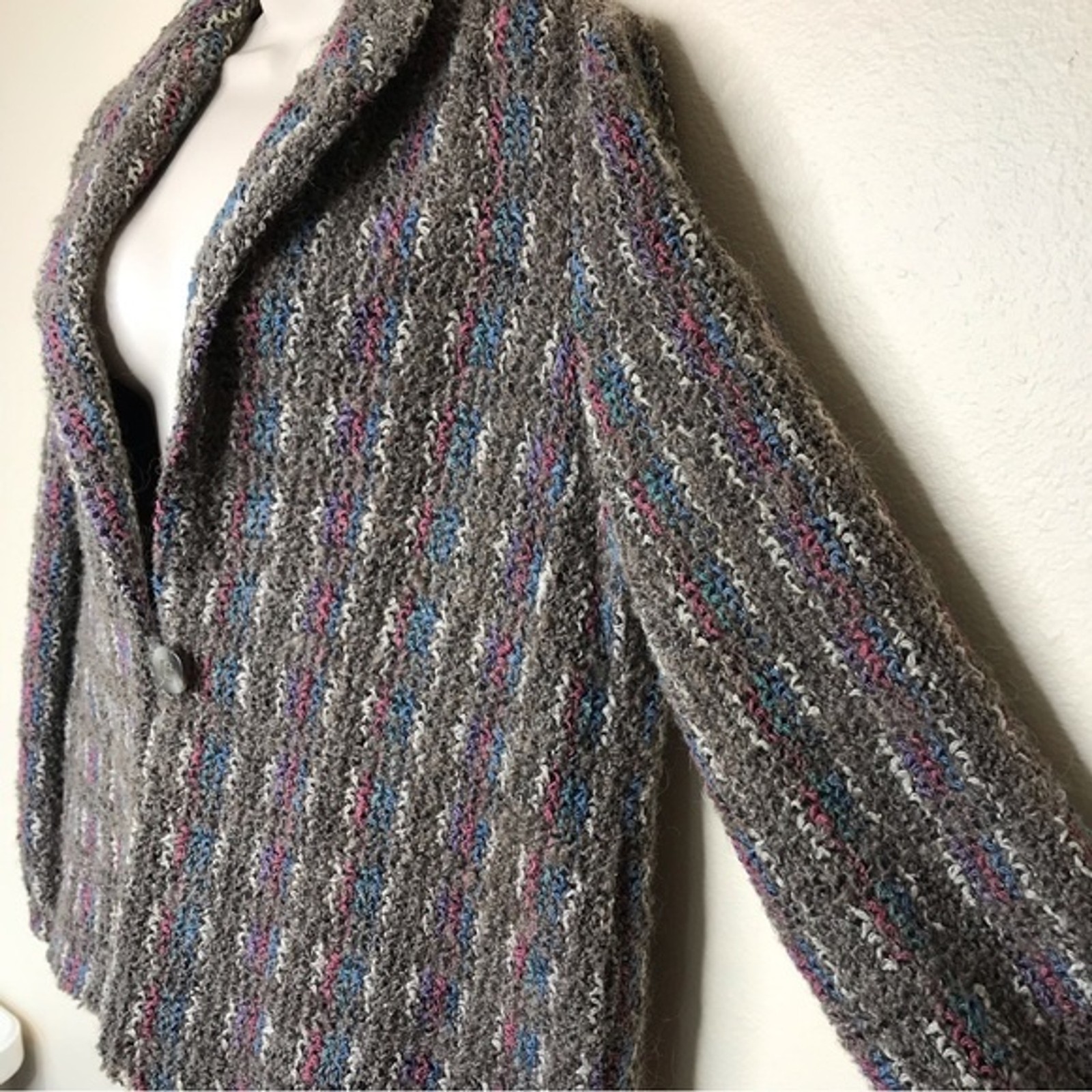 Vintage DK Gold by Donnkenny Mohair Blend Boucle Single Button Jacket Womens 14