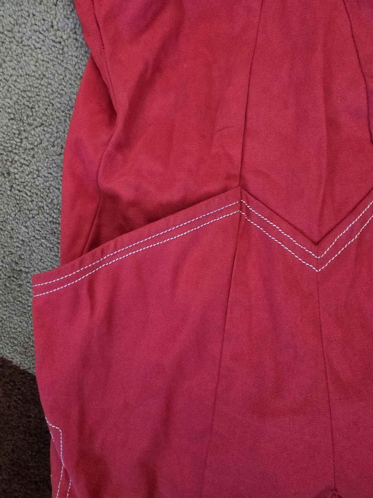 DeWeese Design Vintage Size 32 Swim Suit Play Clothes Red Romper With Pockets