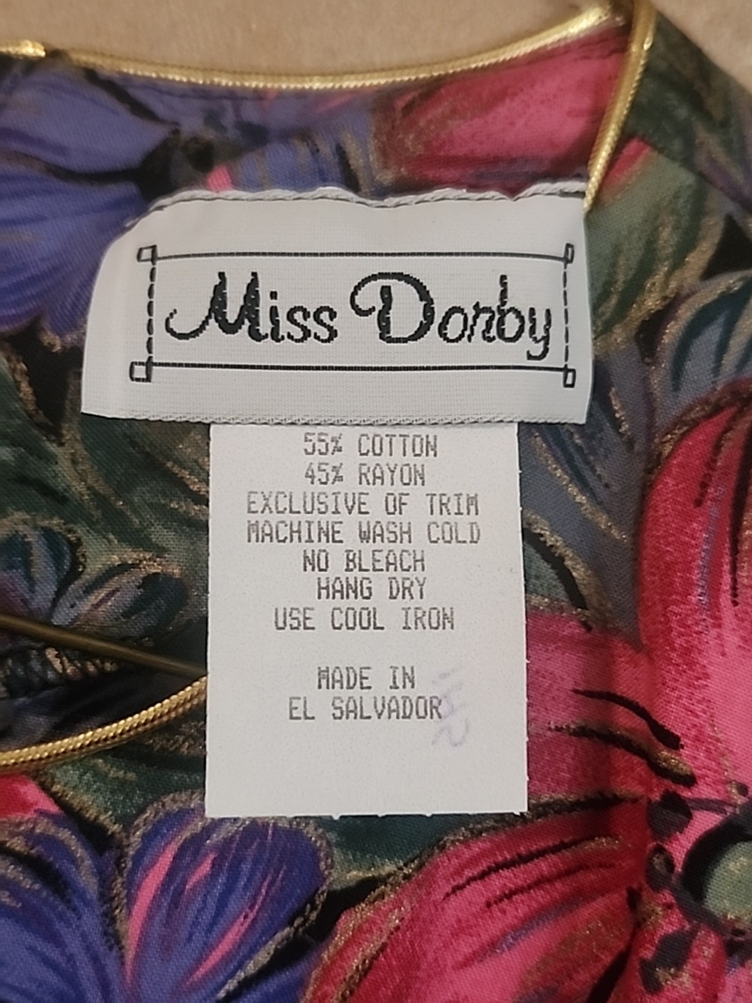 Vintage Miss Dorby Pink Purple Floral Maxi Dress Size 16 NWT