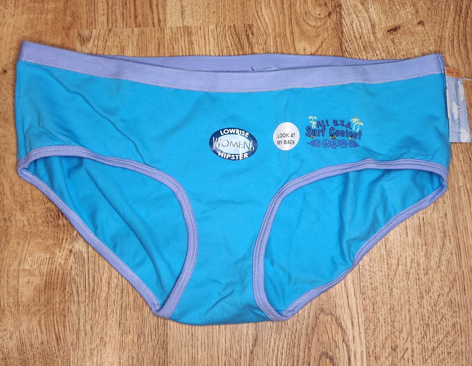 Personal Identity Vintage Cotton Bikini Hipster Underwear Panties Blue Sz 10 Nwt