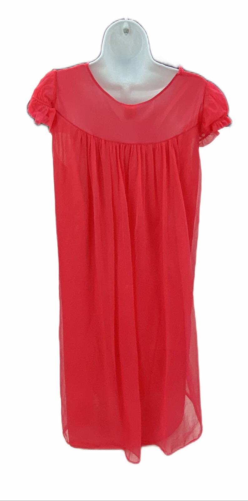 36 Penny’s Adonna 2 Pc Nightgown Robe Vtg Babydoll Red Sissy