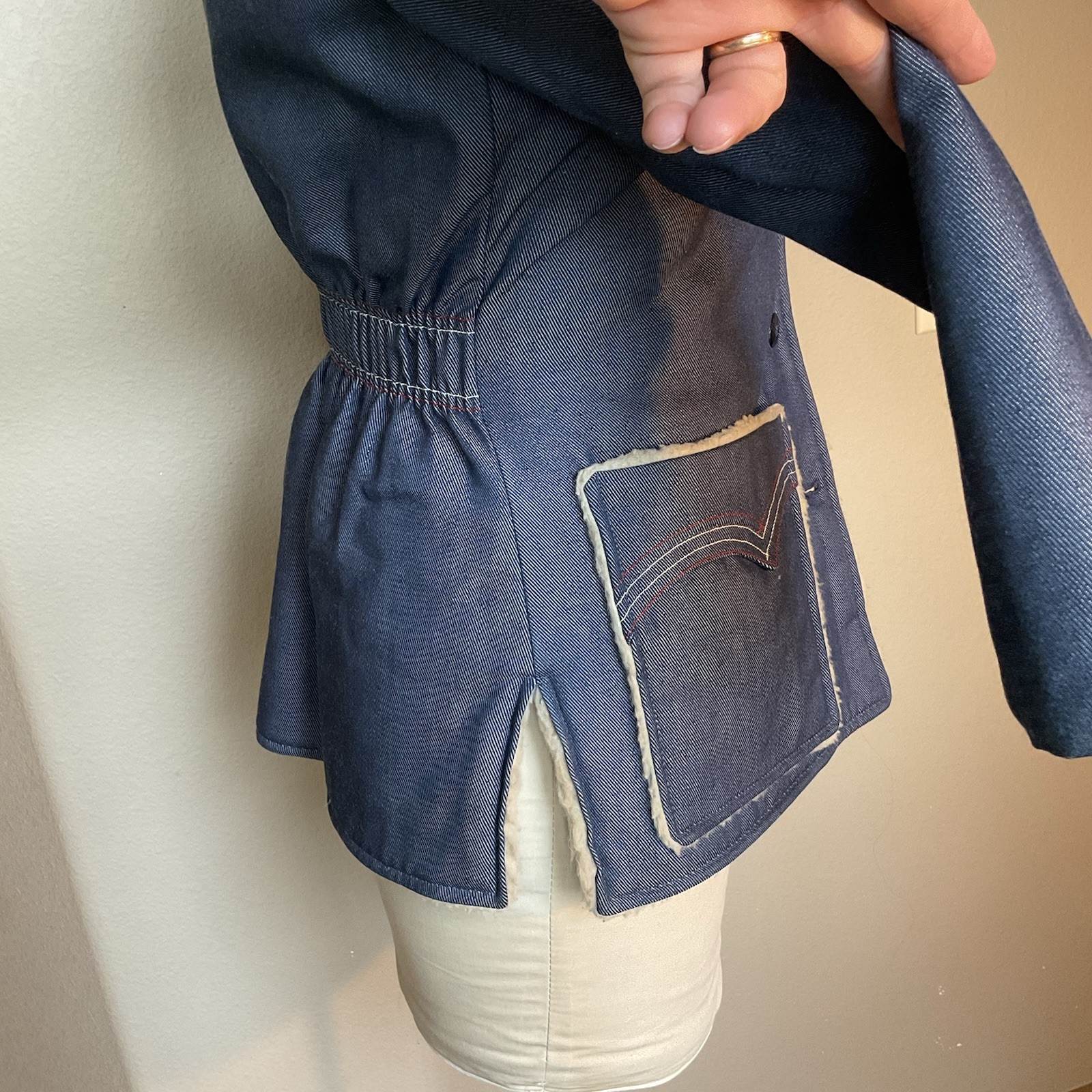 Prior Westerns Denver Womens Vintage Denim And Sheering 1960-1970? Chore Coat