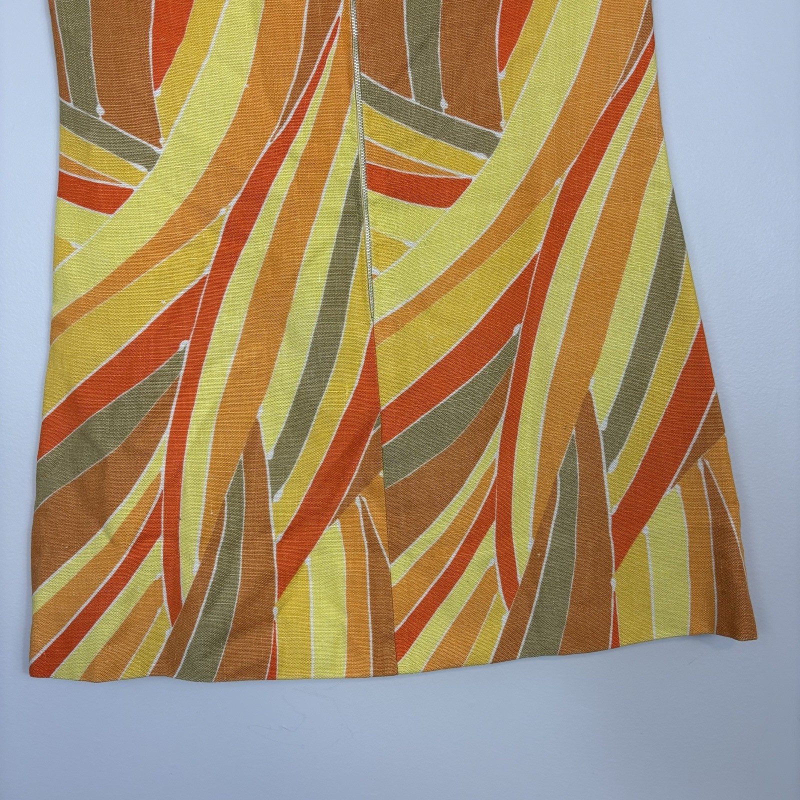 Vtg 60s Mod Sleeveless Shift Dress Psychedelic Abstract Geometric Colorful