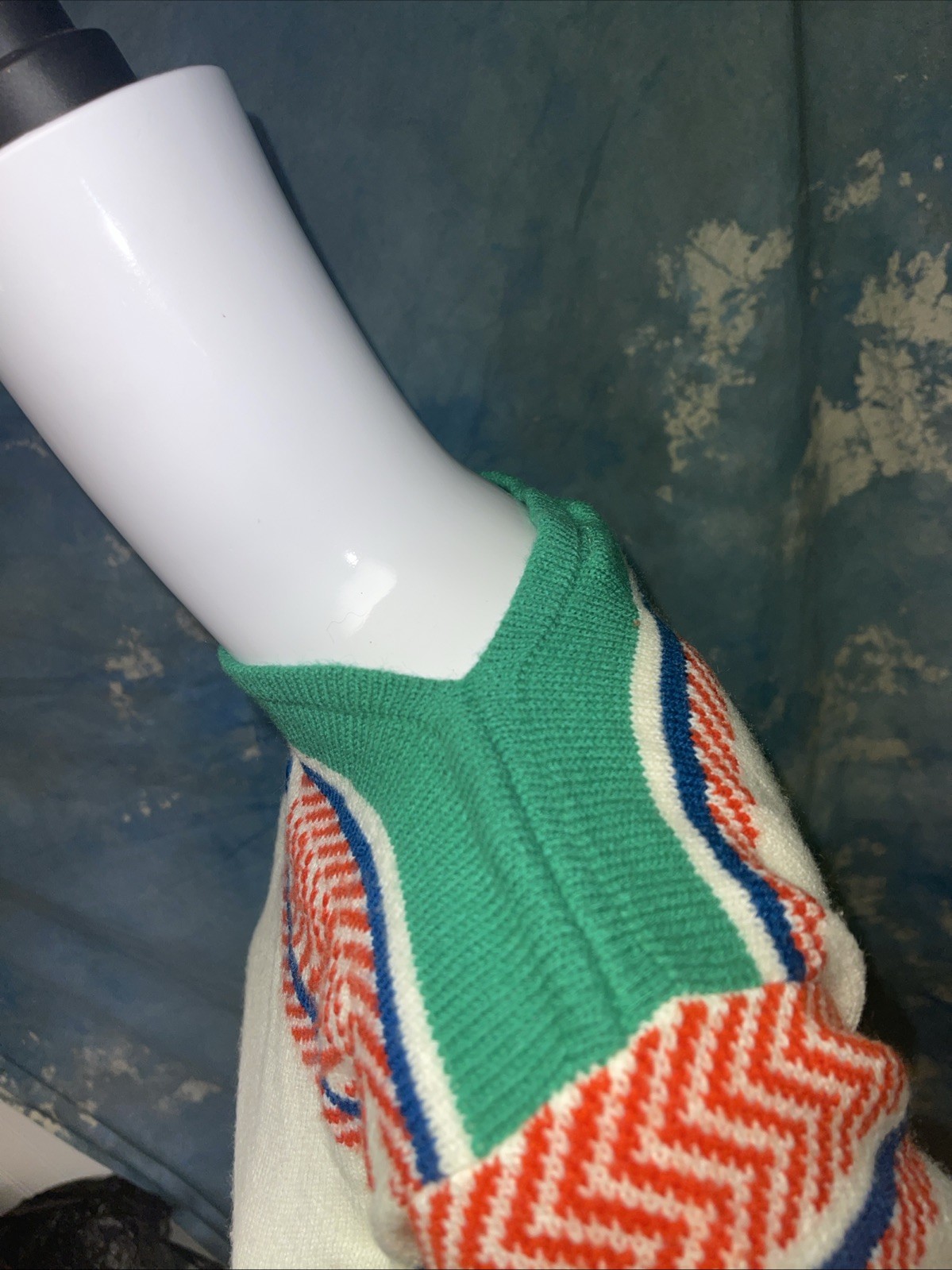 Vintage 1980s Juniors Women’s Girltown Zig Zag Acrylic Sweater 3/4 Sleeve S/M