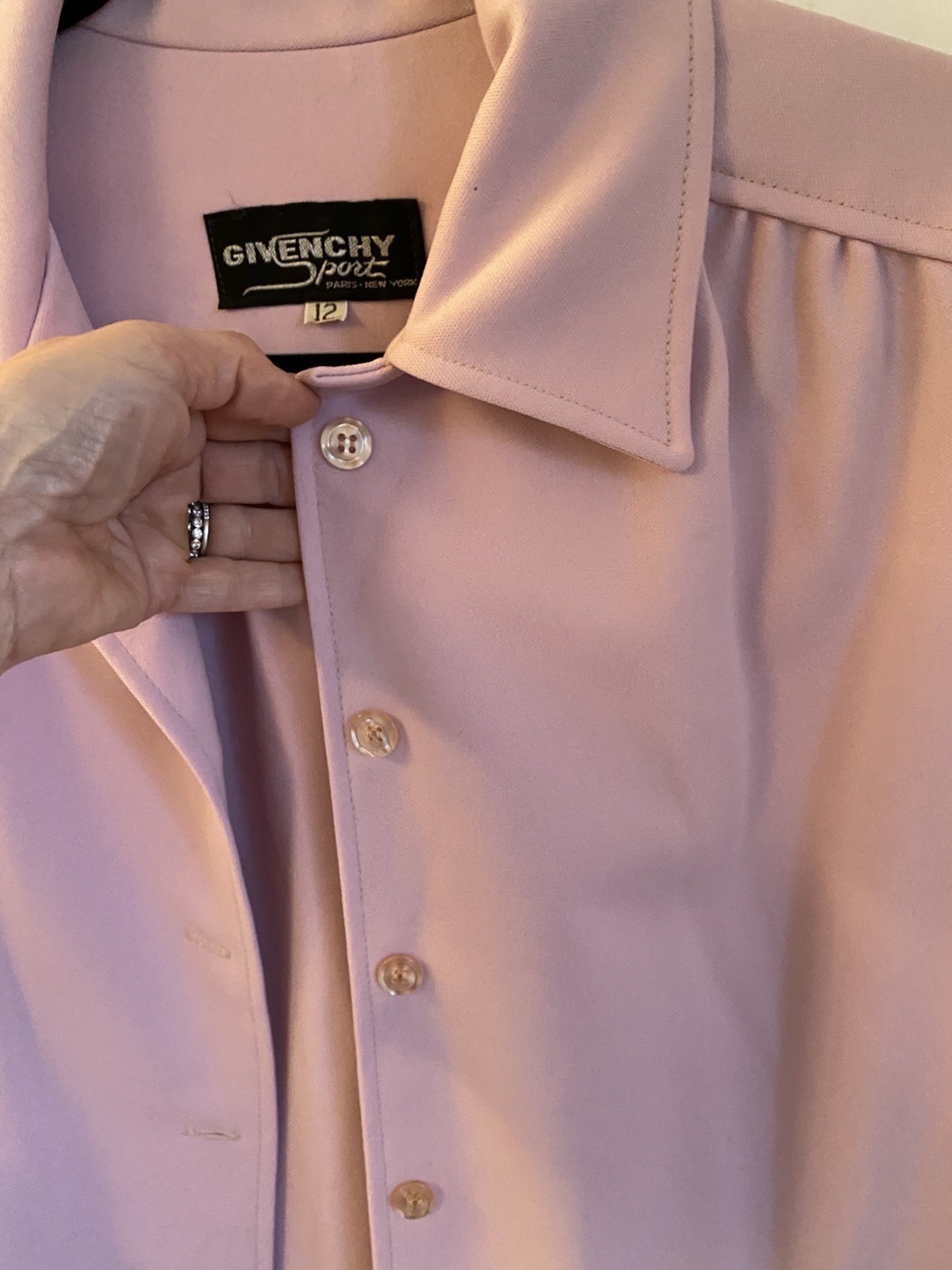 Vintage Givenchy Sport Jacket 1970s-80s Pastel Pink Blouse Jacket Paris NY Label