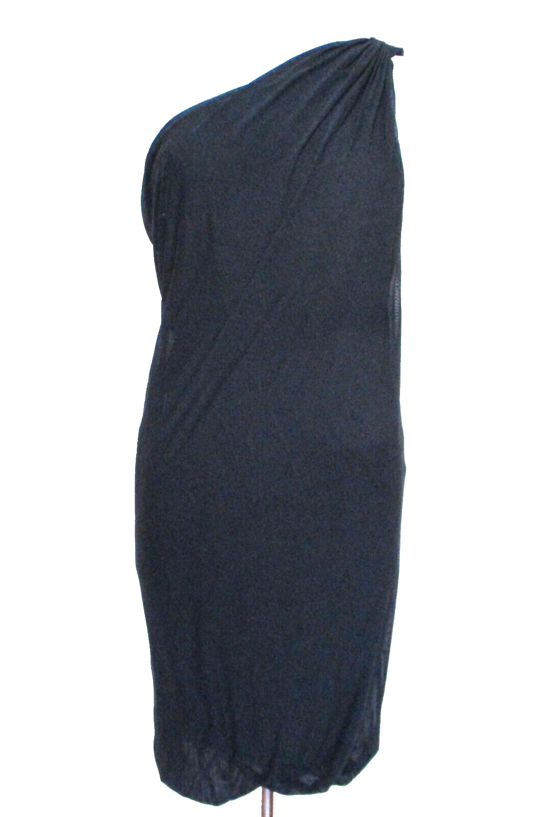 Vivienne Tam One Shoulder Dress M Women Black Mesh Draped