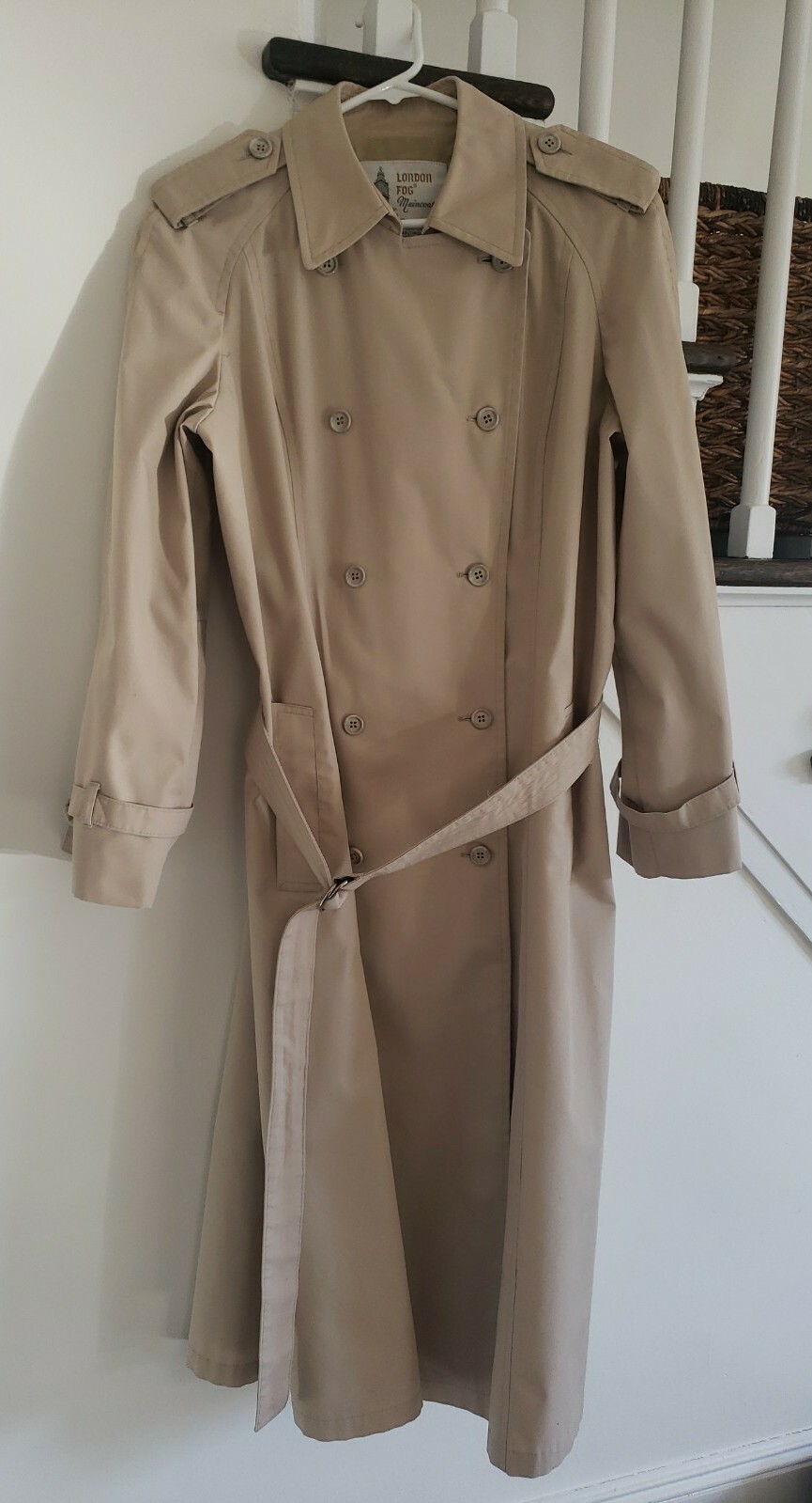 LONDON FOG WOMEN’S MAINCOATS RAIN COAT TRENCH BEIGE TAN FULL LENGTH LONG 12 REG