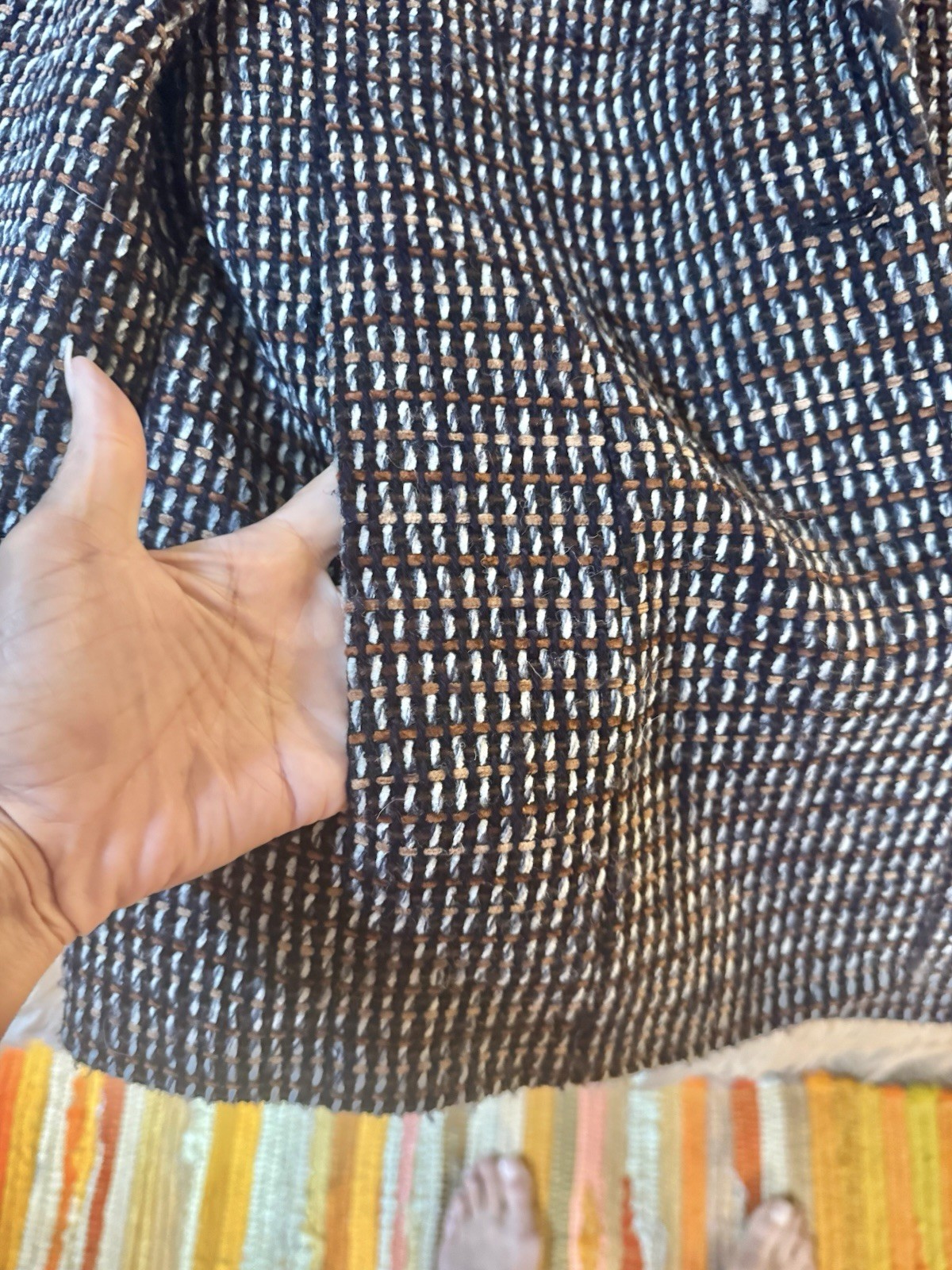 Vtg Austin Reed Woven Poly Wool Blend Tweed India Blazer Jacket 80s S Pockets