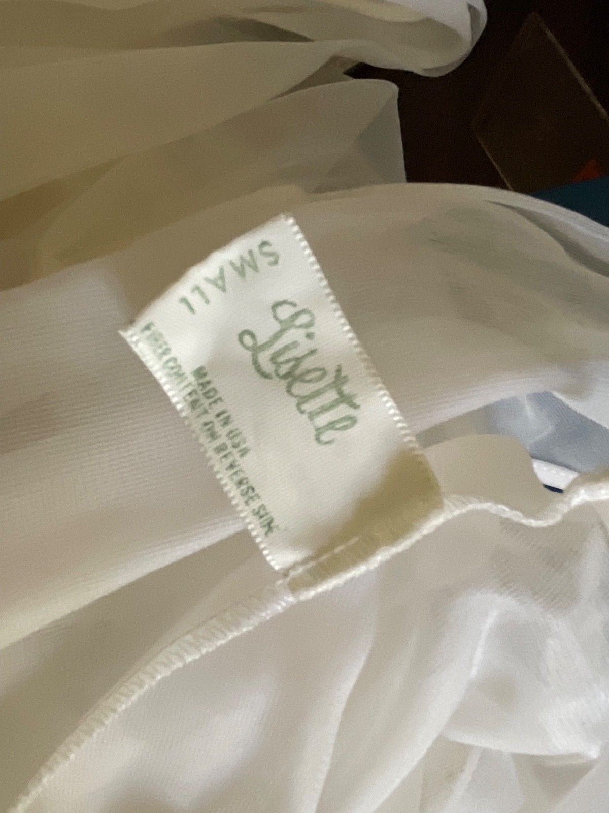 Vintage Lisette Nightgown Silky Nylon Sheer White Chiffon Gown Nightwear Sz. S