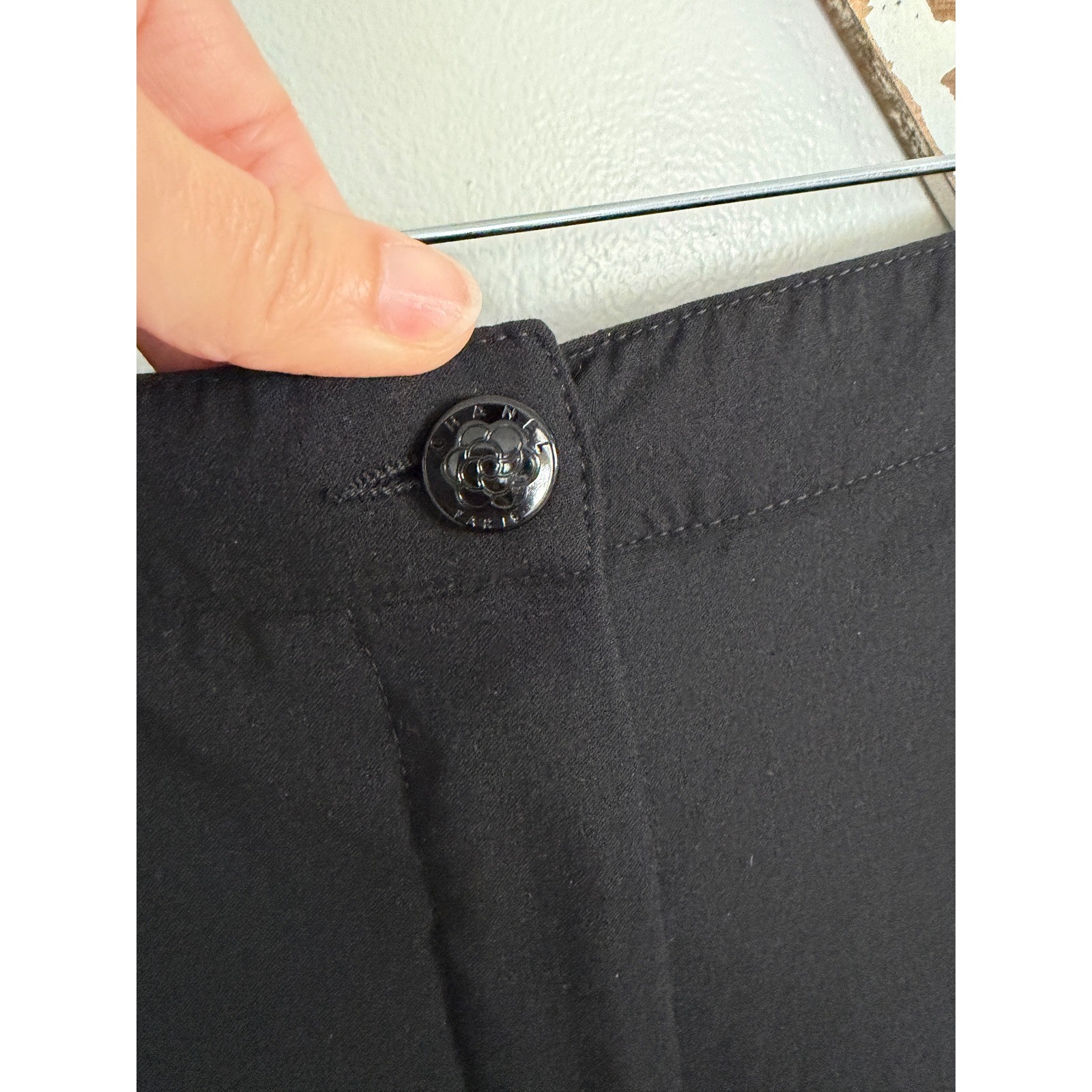 Vtg Chanel Black Trousers Wider Leg No Size or Material Tag See Measurements