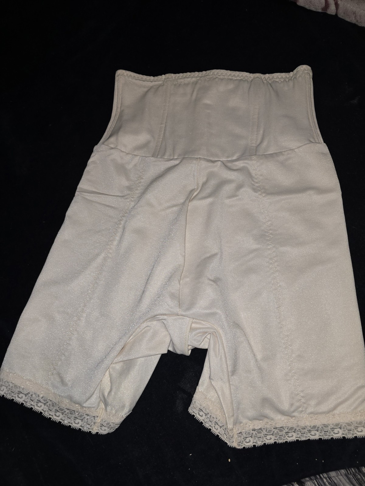 Vintage SlimLook SMOOTHIE Ivory PANTY GIRDLE Size X Large Lace Boning Stays 2738