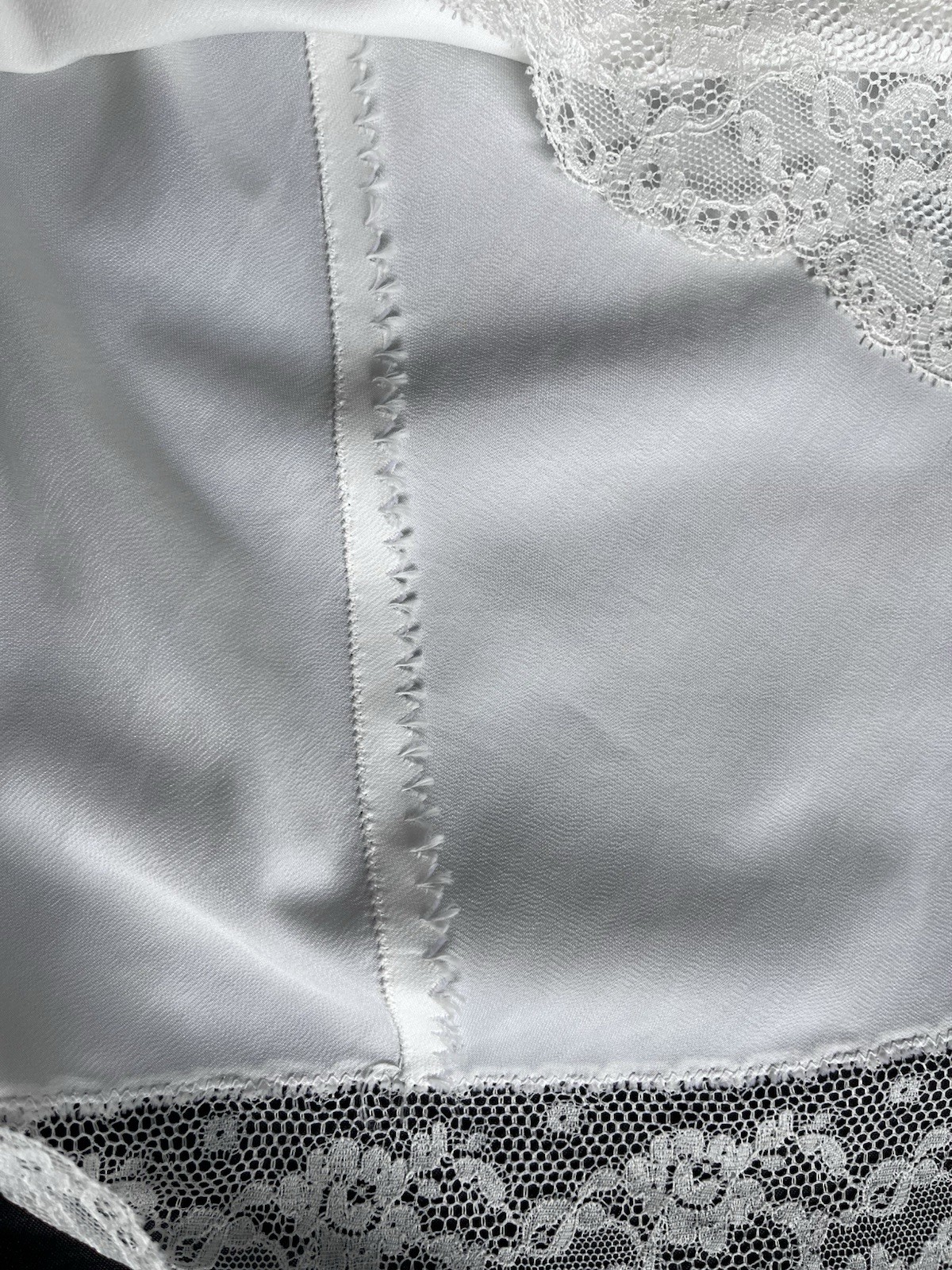 Vintage Slip Dress Gown Lace Floral Embroidery Cream Classic 60s Glamour Size 36